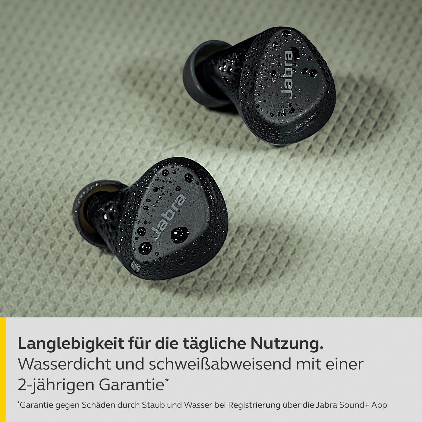 4 Steuerung Assistant, Noise Sprachsteuerung, Jabra Siri, Cancelling Elite Bluetooth) active Freisprechfunktion, (Active schwarz integrierte Alexa, und Wireless, für True Anrufe Bluetooth-Kopfhörer (ANC), Musik, Google