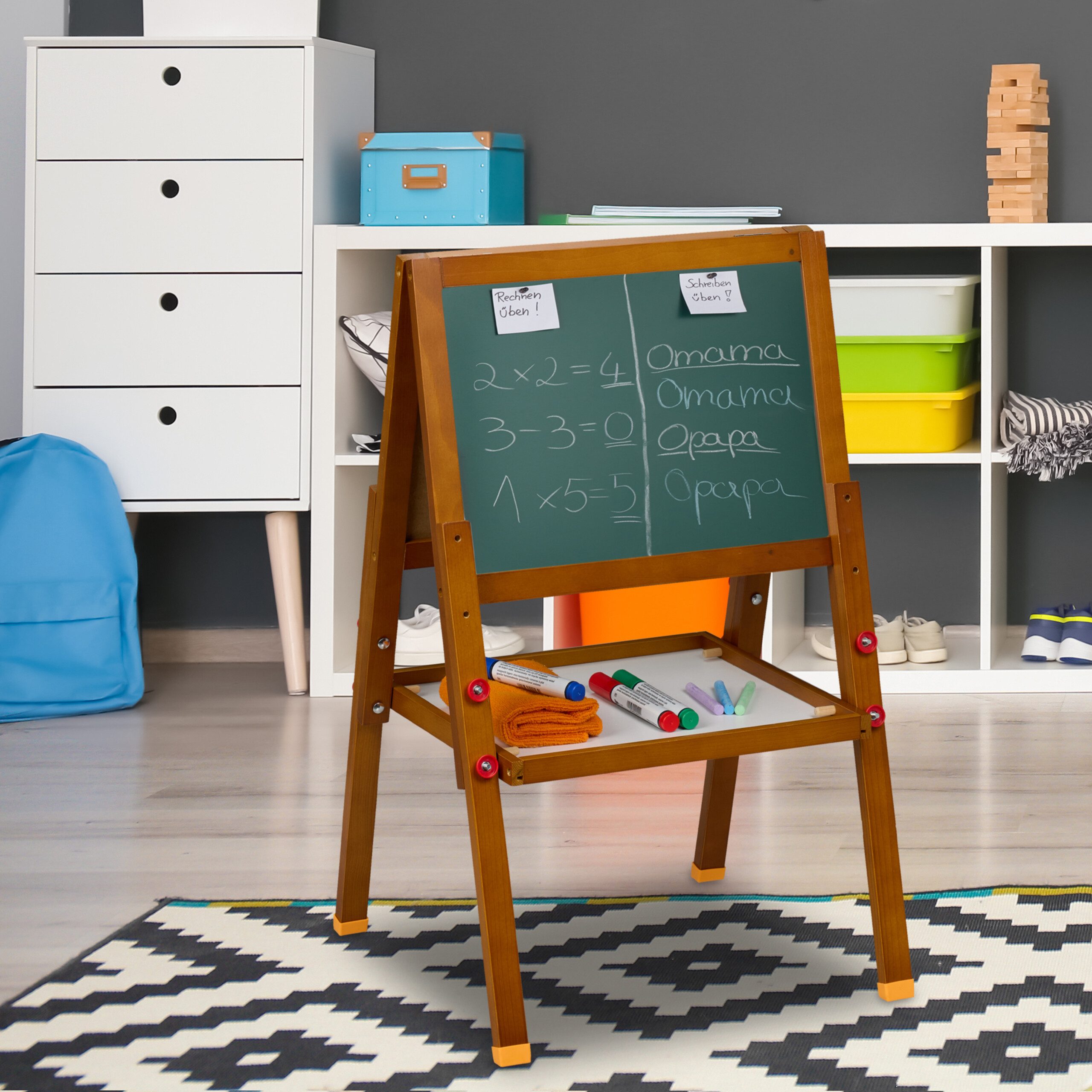 relaxdays Standtafel Kinderstandtafel mit Whiteboard, (1-tlg)
