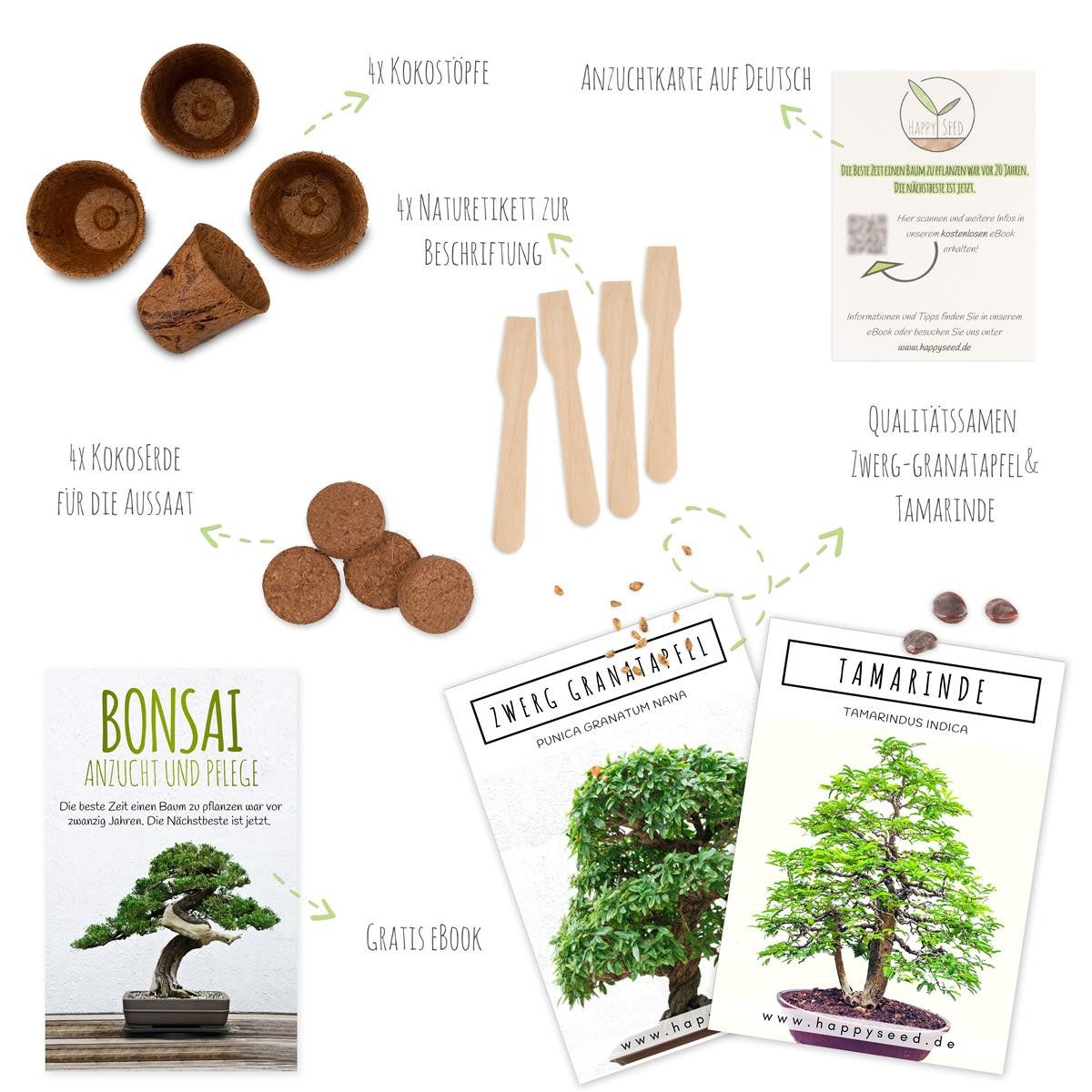HappySeed Blumensamen Bonsai Anzuchtset inkl. eBook günstig online kaufen