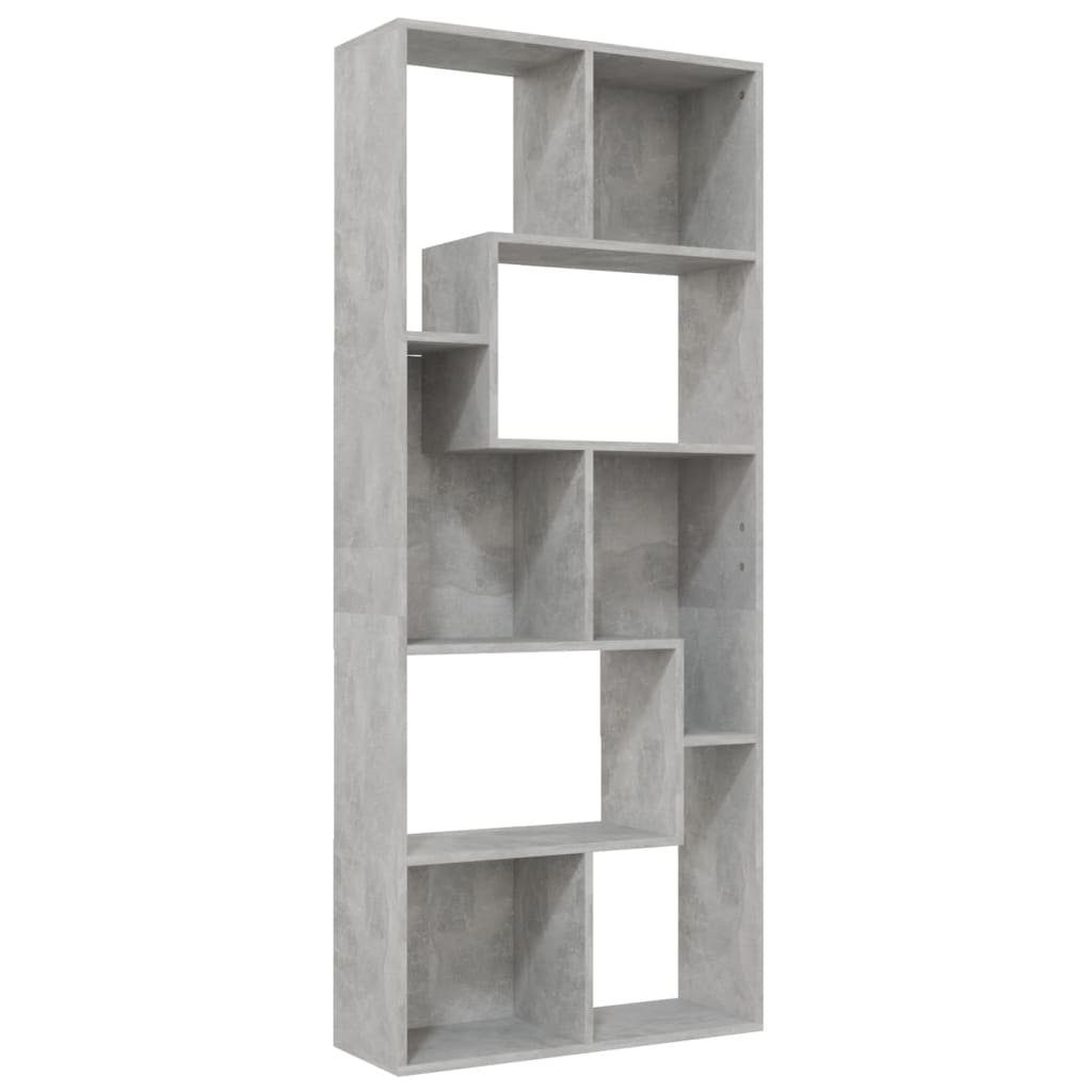 furnicato Bücherregal 67x24x161 Betongrau cm Holzwerkstoff