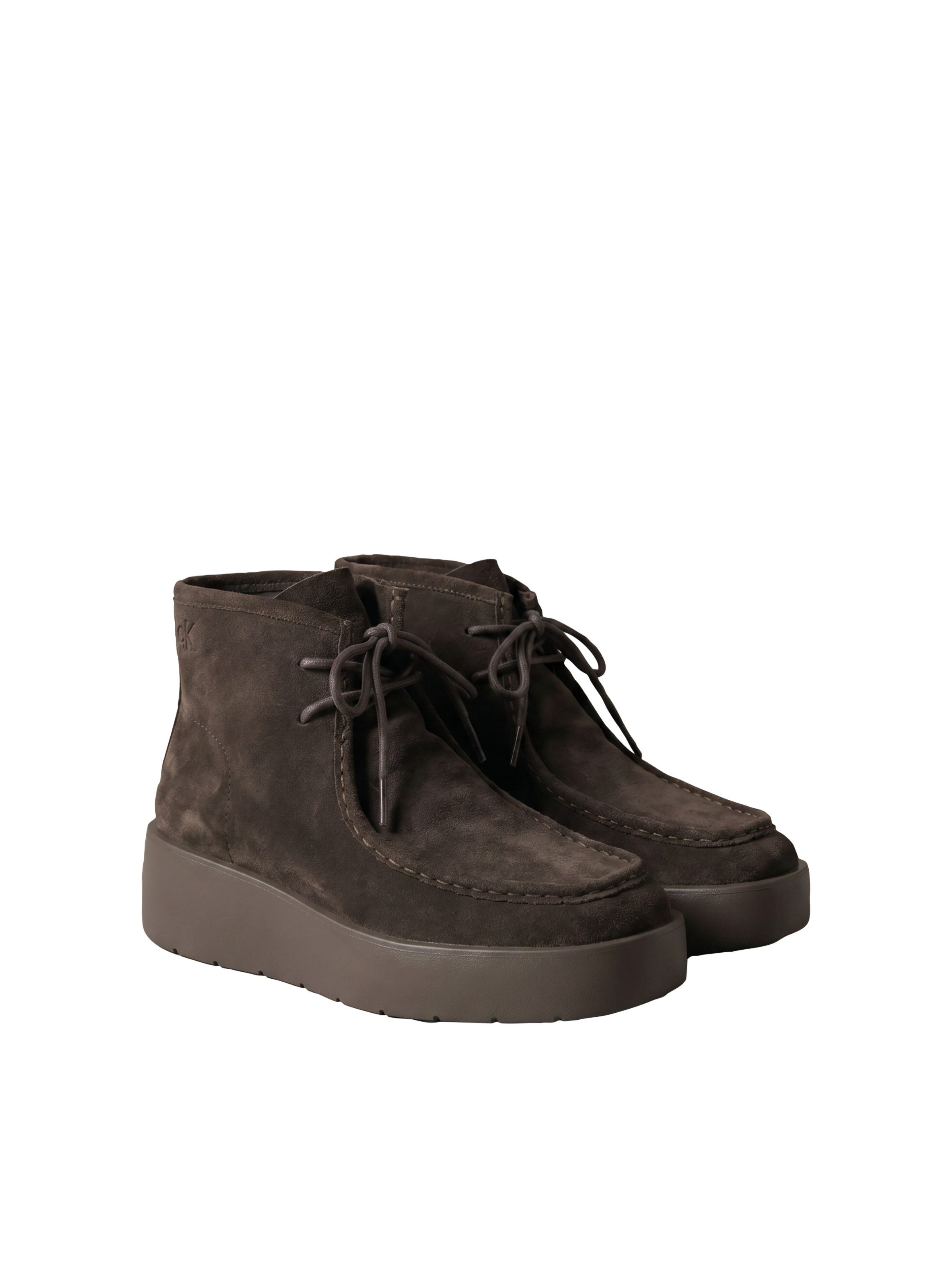 Calvin Klein FLATF LACE UP APR CUT BOOT Schnürboots Schnürstiefelette, Plateauboots mit Mokassin-Naht