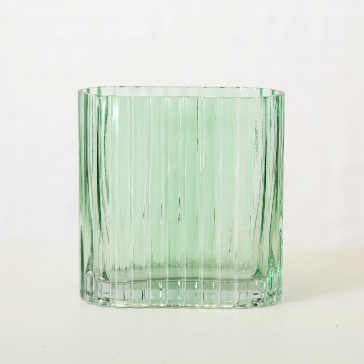 BOLTZE Dekovase Vase Tulipa, Glas lackiert, grün, 18 cm hoch, 1012589