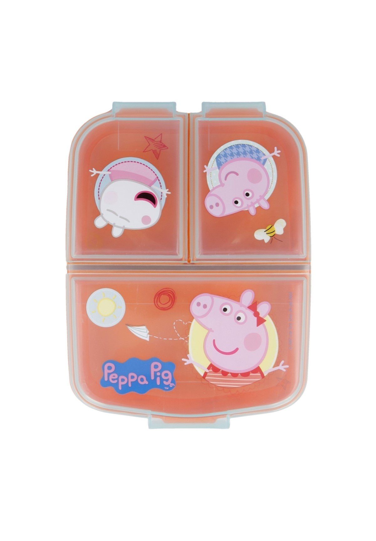 Peppa Pig Lunchbox Brotdose Peppa Wutz, Vesperdose mit 3 Fächern, BPA-frei