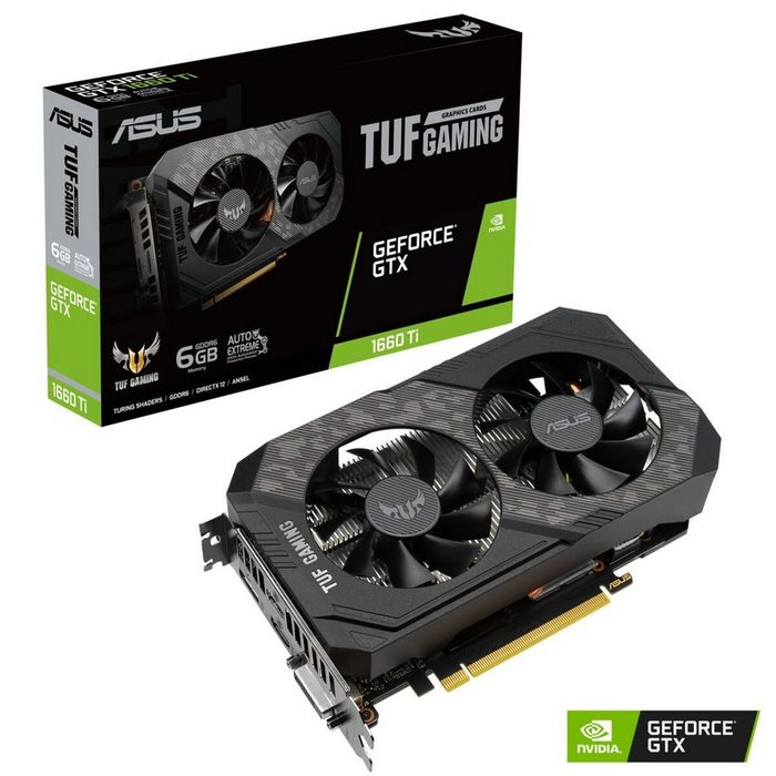 Asus GeForce GTX 1660 Ti Gaming GeForce® GTX 1660 Ti EVO Grafikkarte (6 GB GDDR6 Auto-Extreme GPU Tweak II TUF Kompatibilitäts Test)