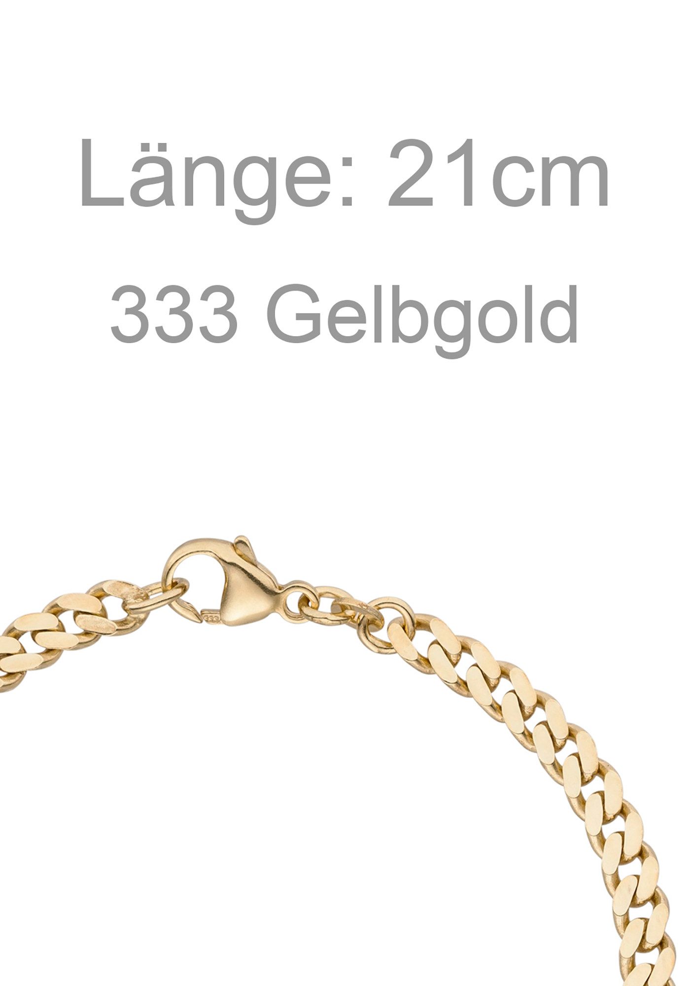 JOBO Panzerarmband Armband Panzer 4,6 mm, 333 Gold 21 cm