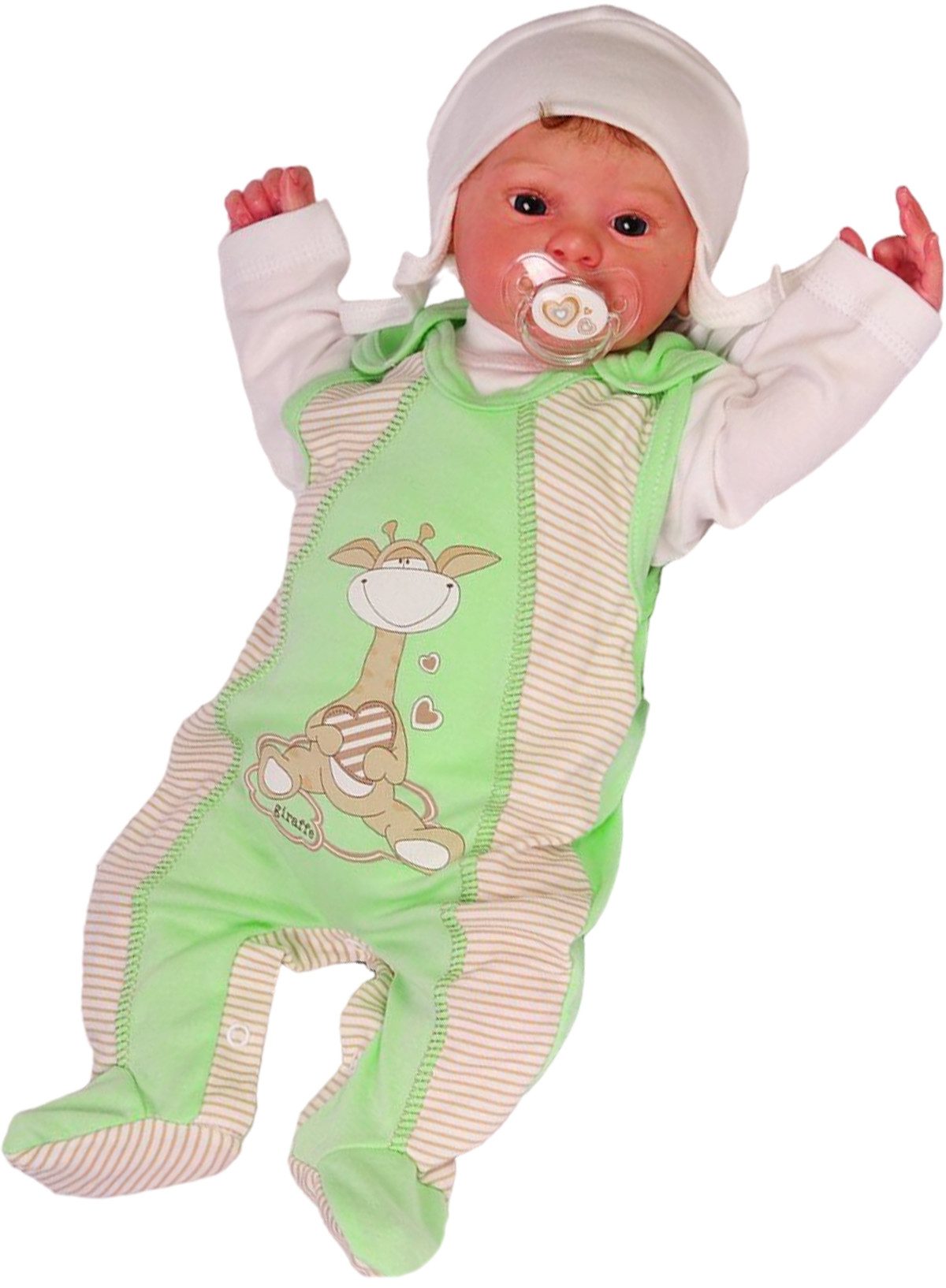 Strampler, Jäckchen & Mütze Strampler Mütze Hemdchen Set Baby Anzug 3tlg