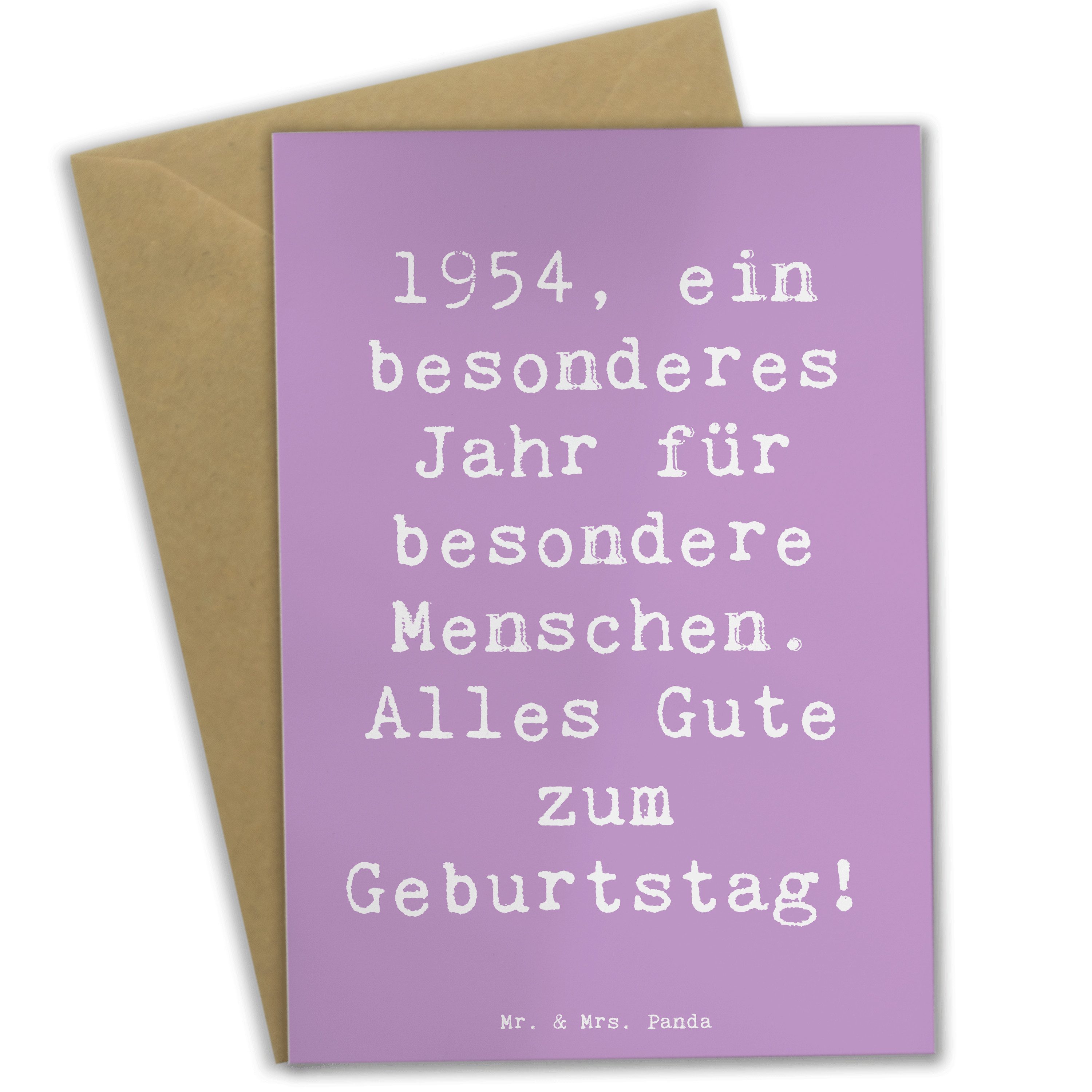 Grußkarte Spruch 1954 Geburtstag - Lavendeltraum - Geschenk, Grußkarte, Herzlic