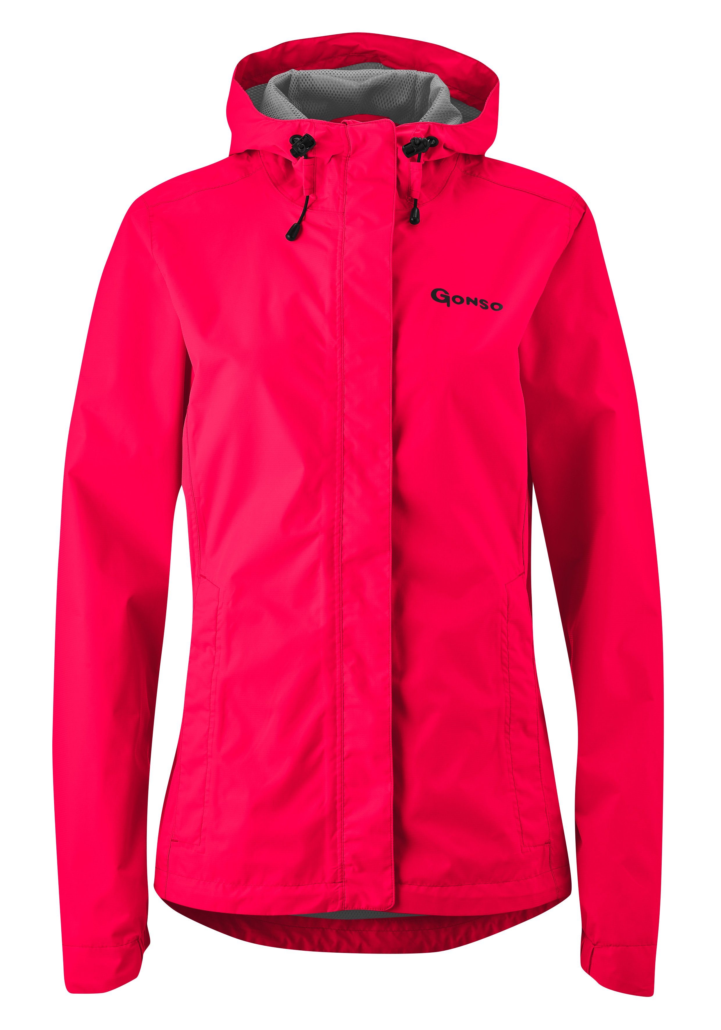 Neu in dieser Saison! Gonso Fahrradjacke Sura Damen Regenjacke und wind- Kapuze Radjacke wasserdicht, neonpink Light mit