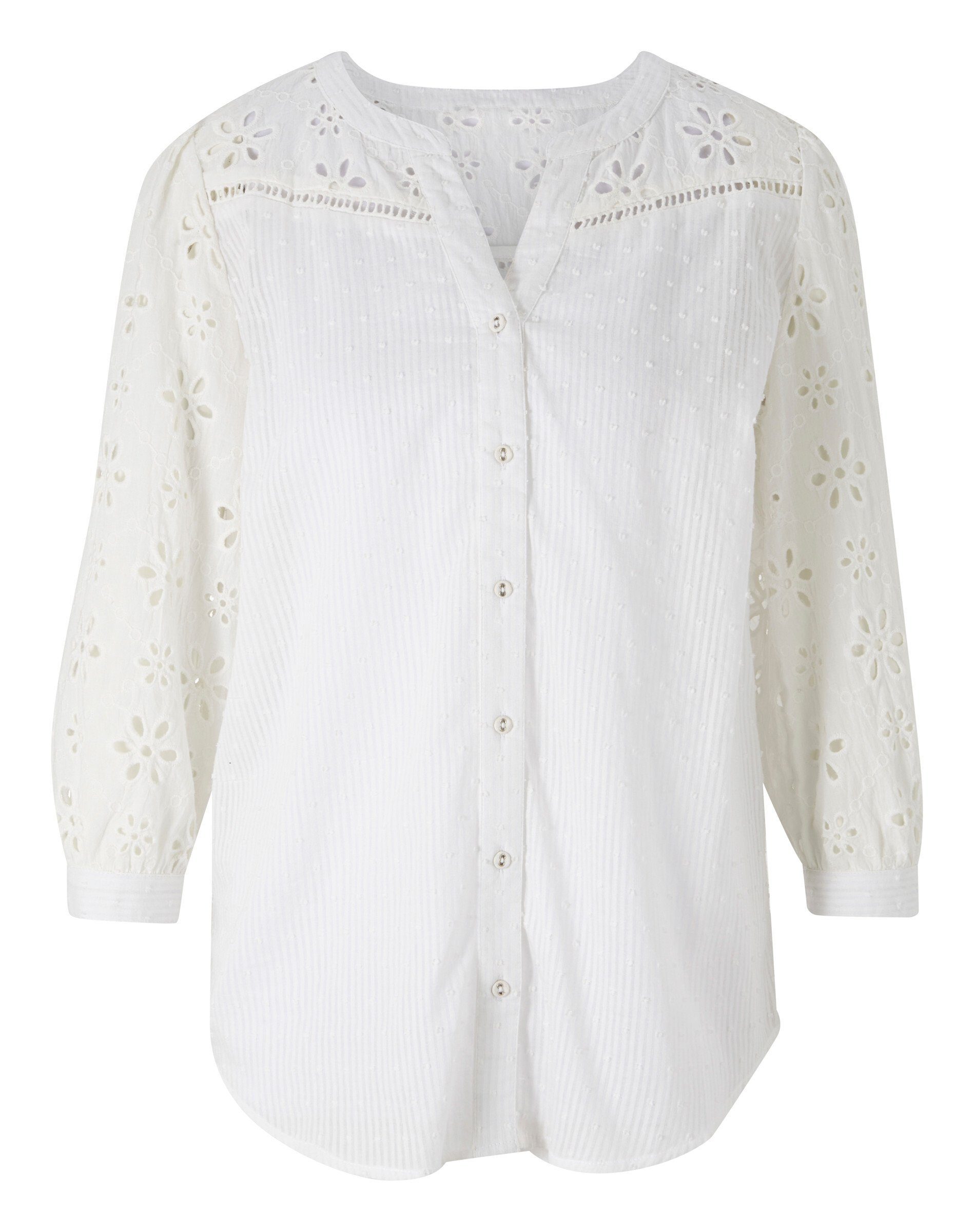 Bluse Klassische heine offwhite