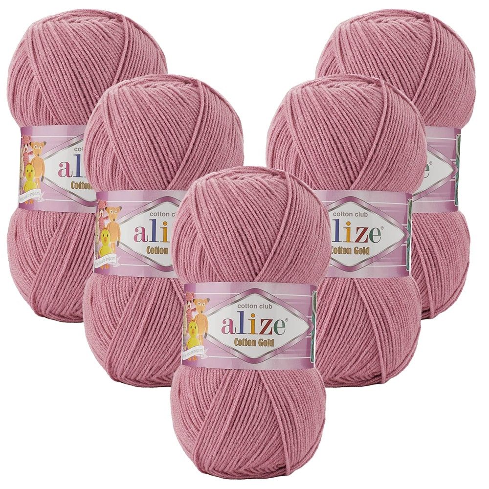 Alize 5 x ALIZE Cotton Gold Häkelwolle, 330 m, Handstrickgarn,Premium Wolle, Amigurumi