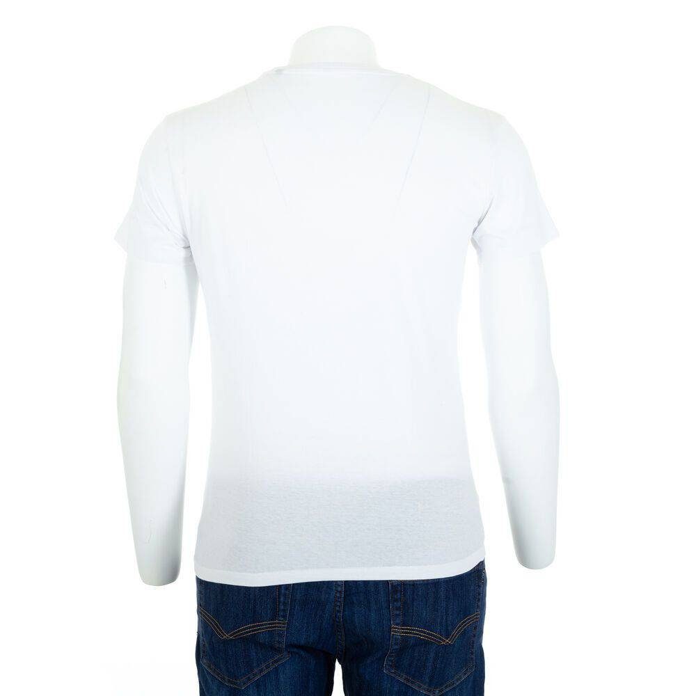 Freizeit T-Shirt T-Shirt in Herren Print Ital-Design Weiß