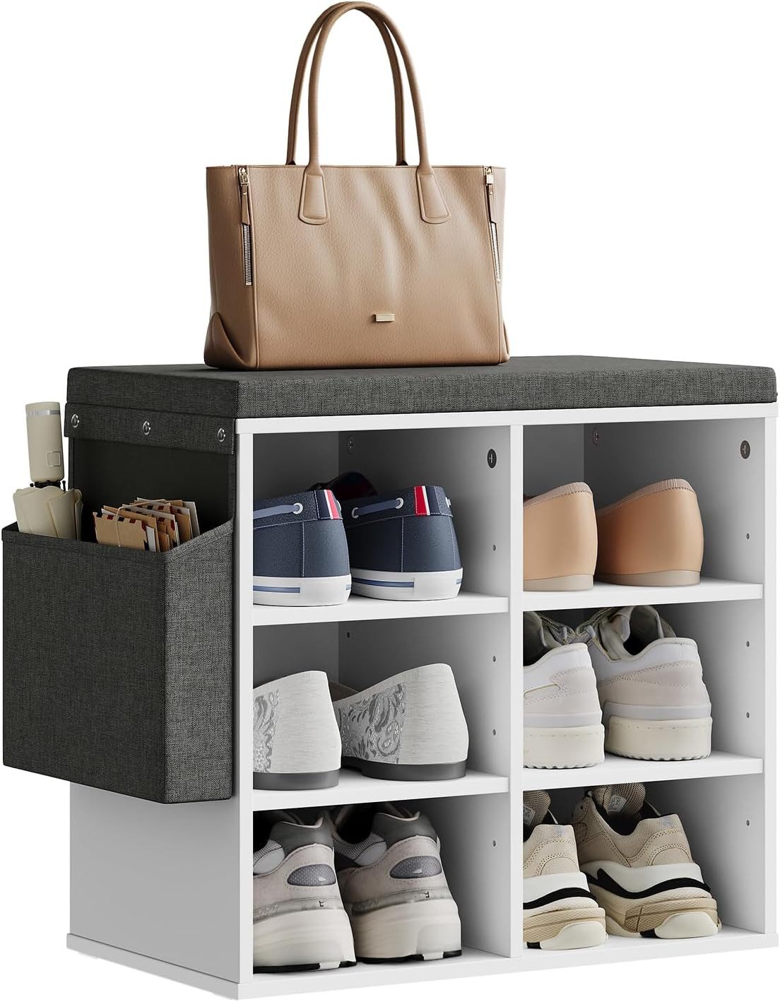 Woltu Schuhbank, mit Sitzbank 6 Fächern, günstig online kaufen