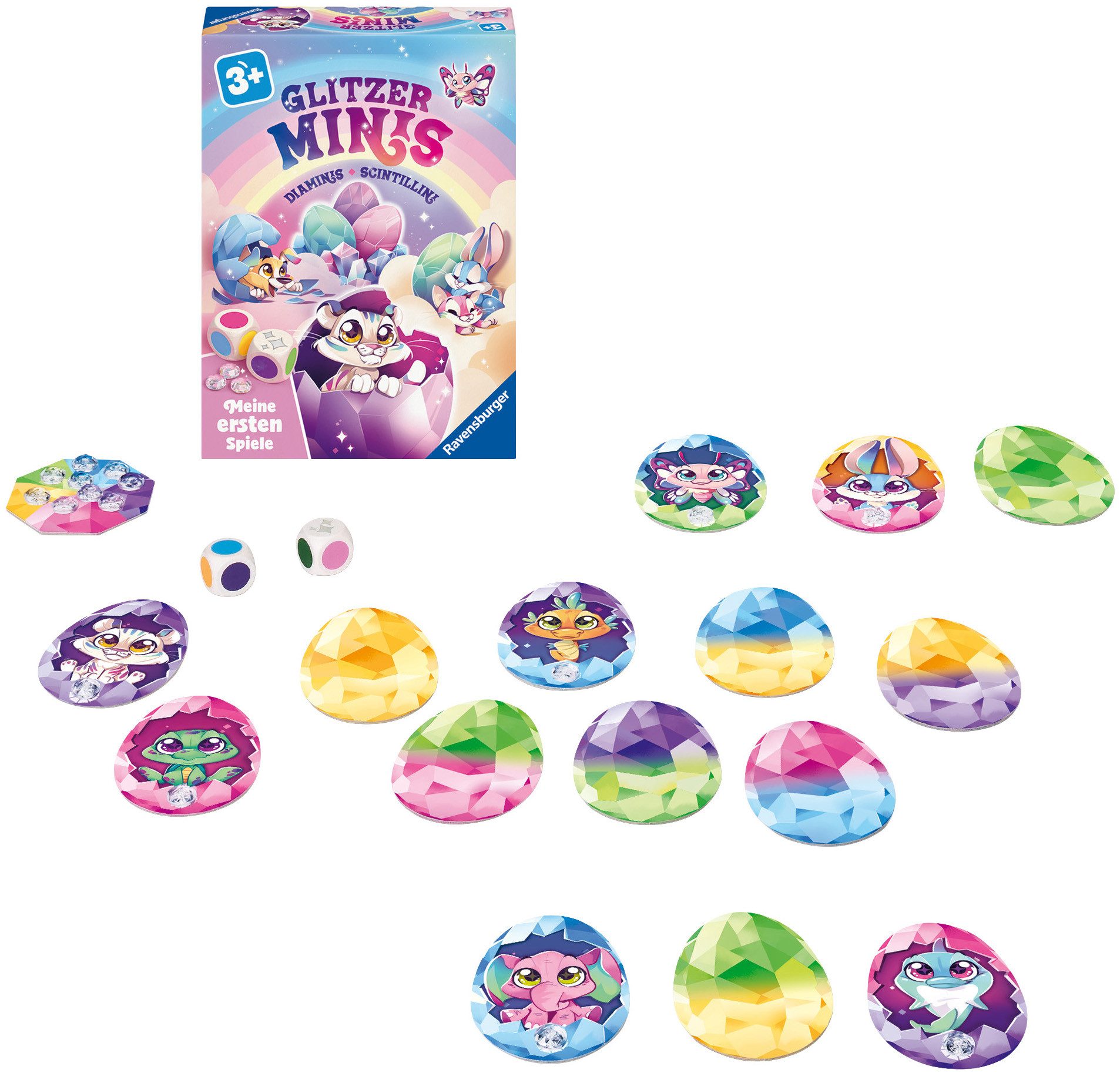 Ravensburger Spiel Glitzer Minis, Kinderspiel, Made in Europe