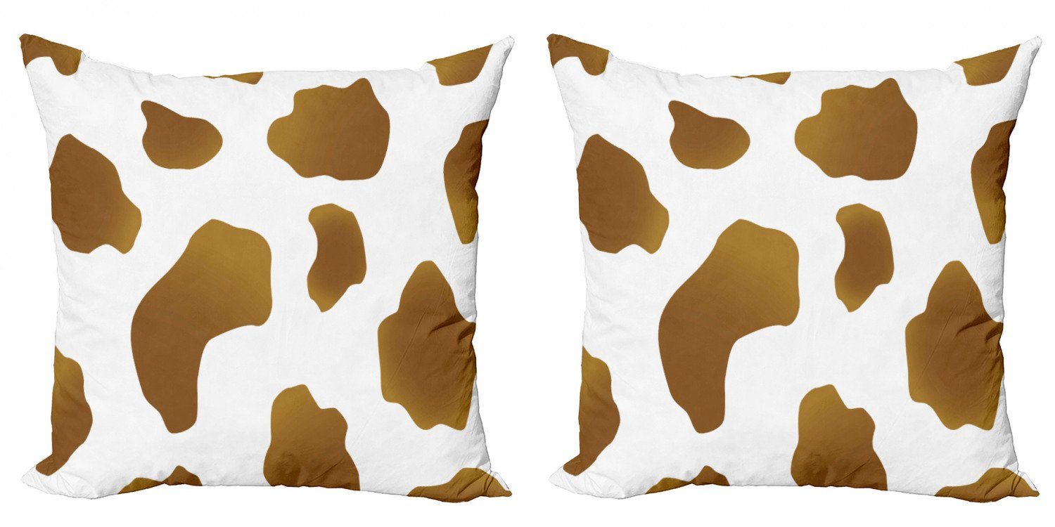 Digitaldruck, Stück), Doppelseitiger Kuh-Druck auf Spots Abakuhaus Modern (2 Cow Kissenbezüge Brown Accent