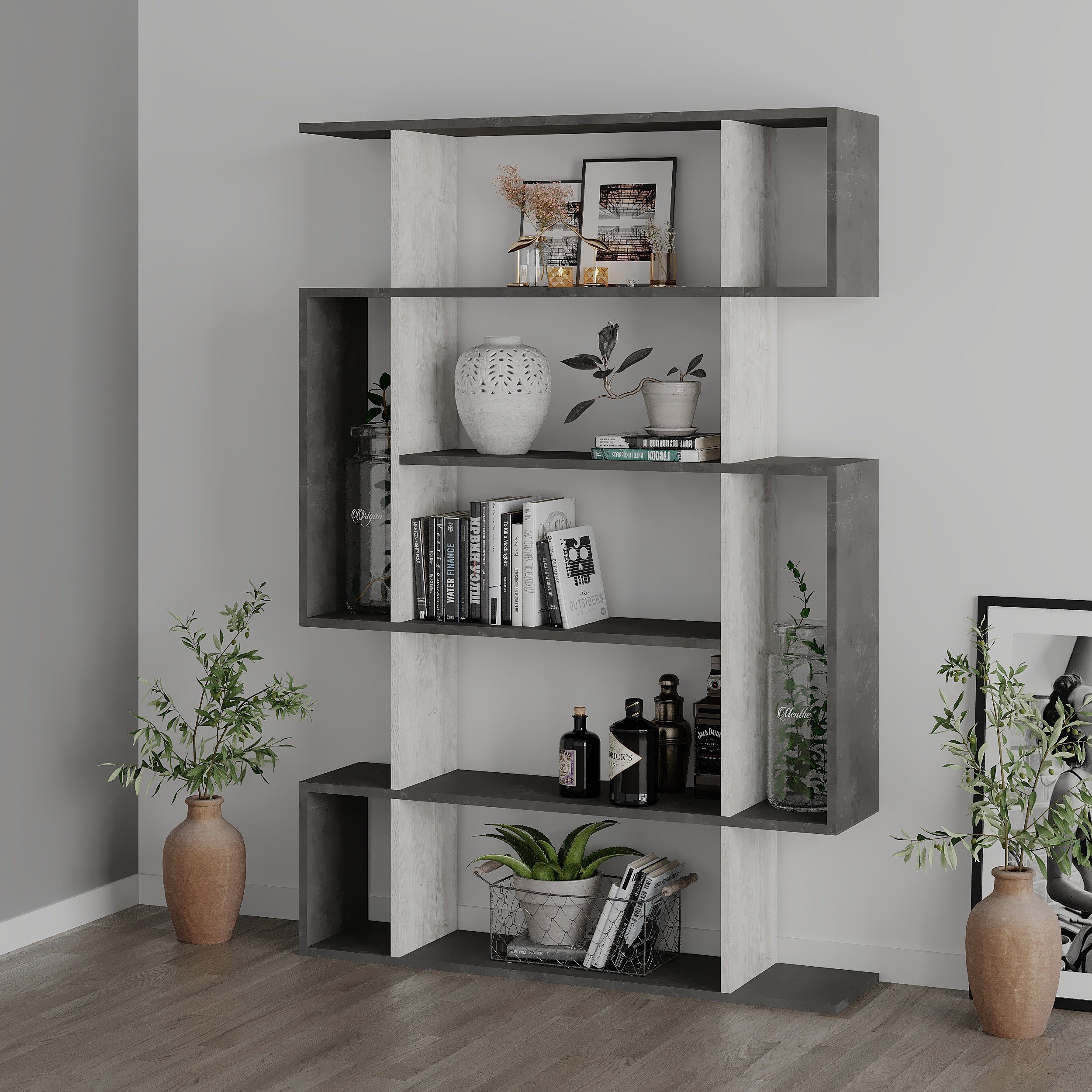 Decortie Bücherregal Mito, Modernes Bücherregal, Vitrine, günstig online kaufen