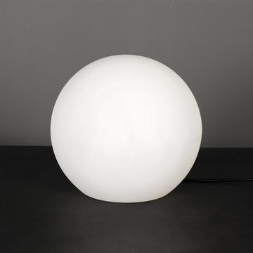 Licht-Erlebnisse Außen-Stehlampe CUMULUS, ohne Leuchtmittel, Gartenleuchte Weiß Kunststoff Kugel dekorativ Außen Lampe