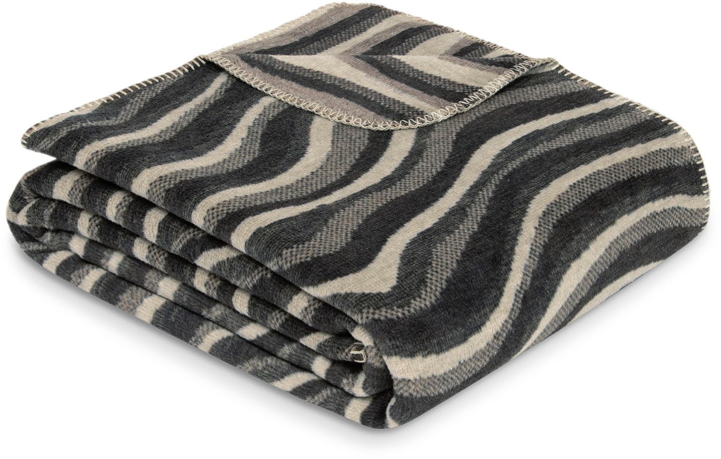 Wohndecke Wohndecke Savannah, IBENA, stilisiertes Zebramuster günstig online kaufen