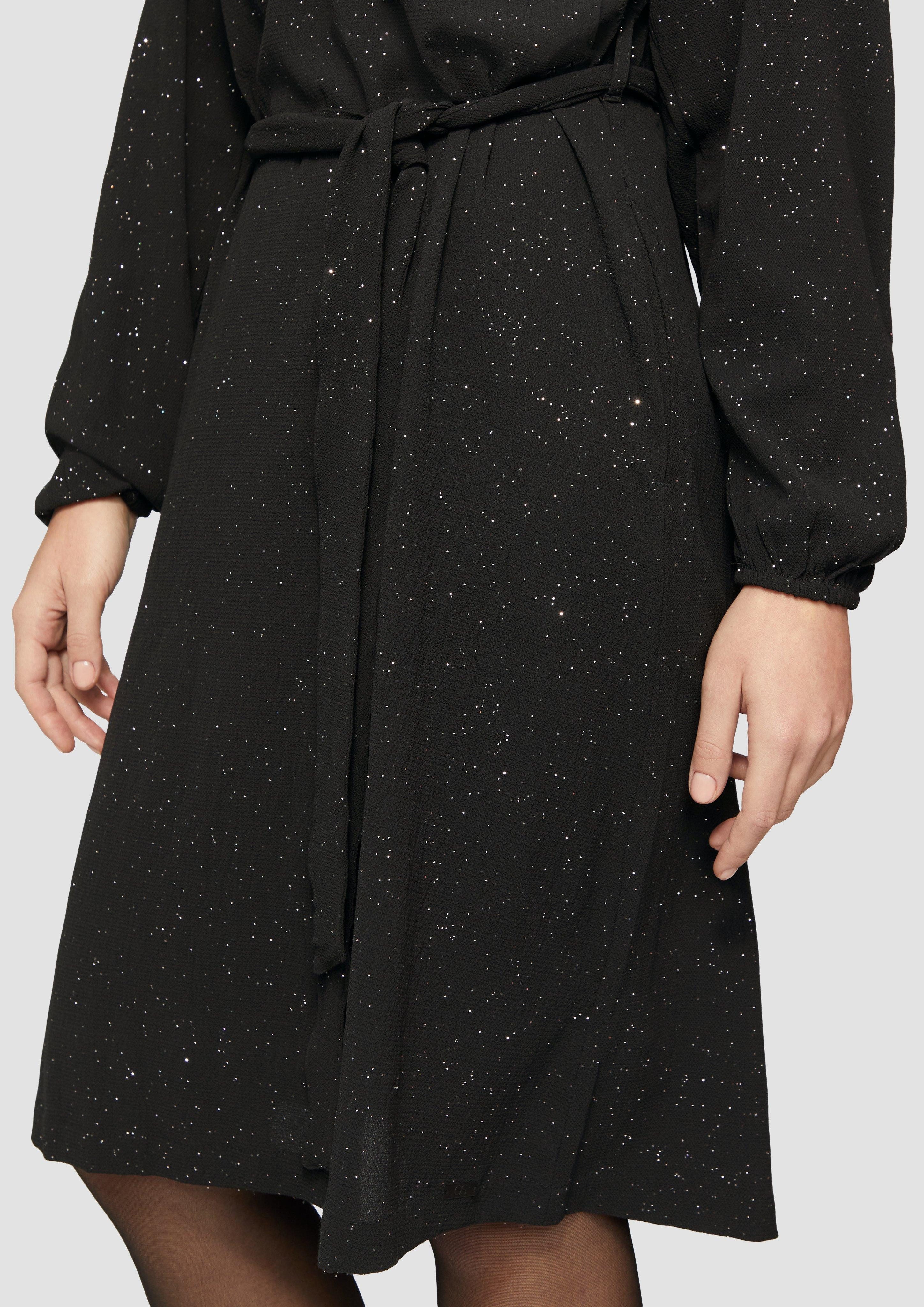 QS Minikleid Glitzerkleid mit Gürtel und günstig online kaufen