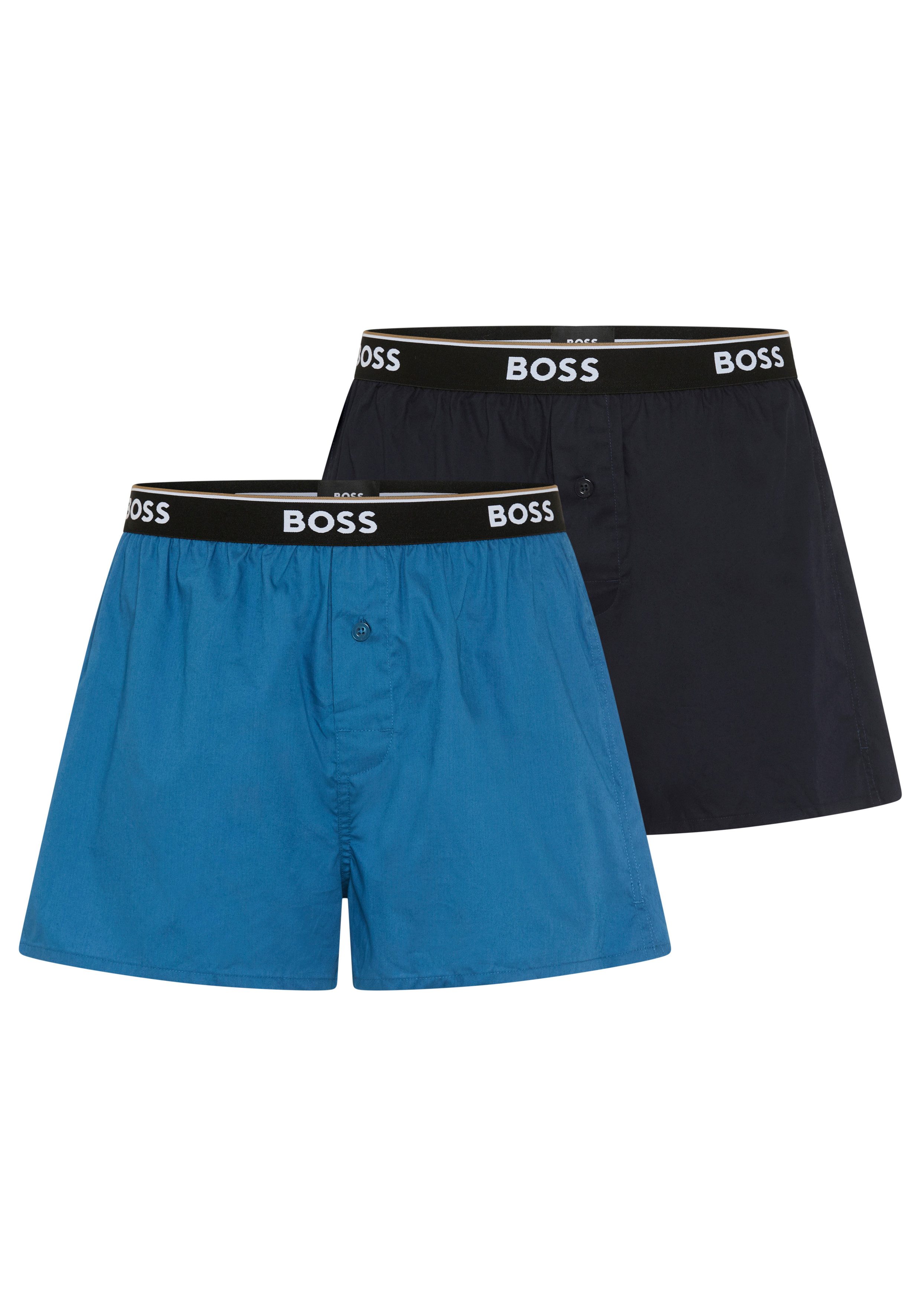 BOSS Pyjamashorts (2-tlg) aus Baumwolle, elastischer Bund