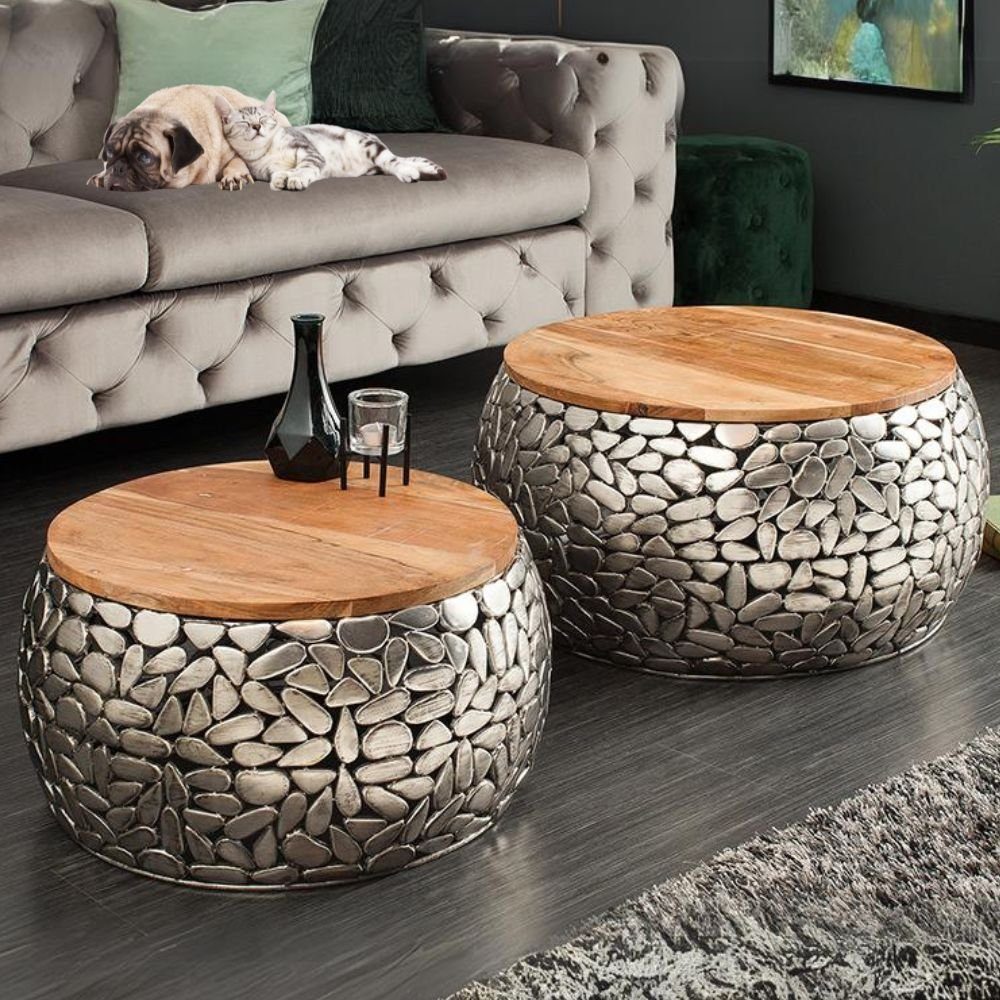 LebensWohnArt Couchtisch Extravagantes 2er-Set Couchtisch PIEDRA günstig online kaufen