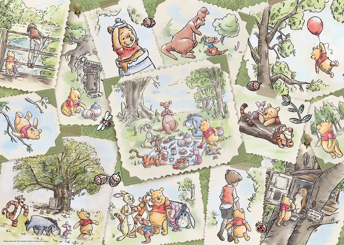 Jumbo Spiele Puzzle Disney Pix Collection Winnie the Pooh 95 Jahre Edition 1000 Teile, 1000 Puzzleteile, Made in Europe
