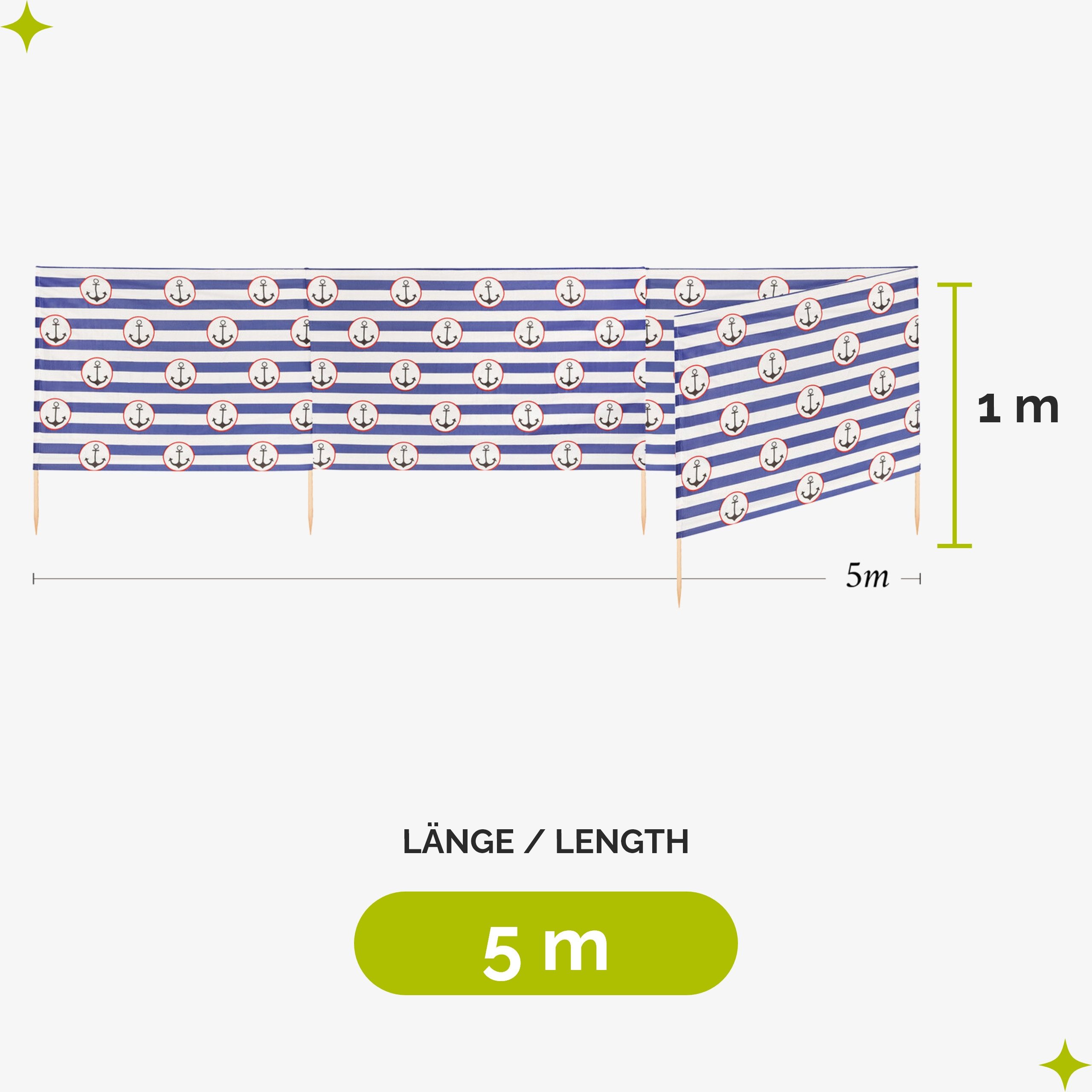 Garronda Windschutz Strand Sichtschutz 5m lang günstig online kaufen