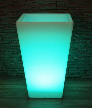 Arnusa Pflanzkübel LED beleuchtet Blumenkübel 69,5 x 45 cm RGB Akku kabellos verwendbar (PL409S), Gartenleuchte moderner Blumentopf mit Netzstecker