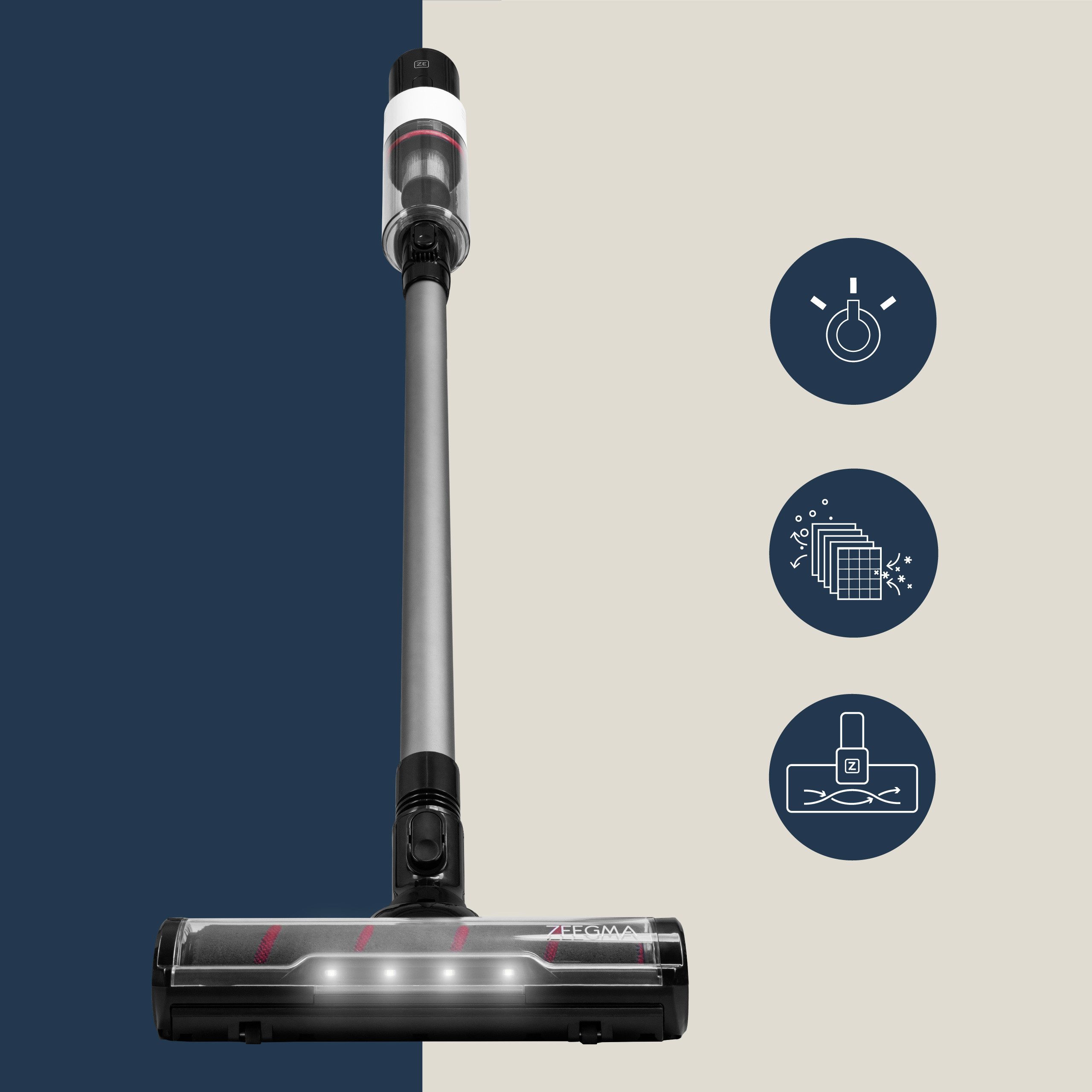 Zeegma Akku-Handstaubsauger ZONDER KLAAR BASE, 250,00 W, beutellos 0,4 l, Nasssaug-/Waschfunktion/250W/2200mAh/Intelligentes Ladegerät