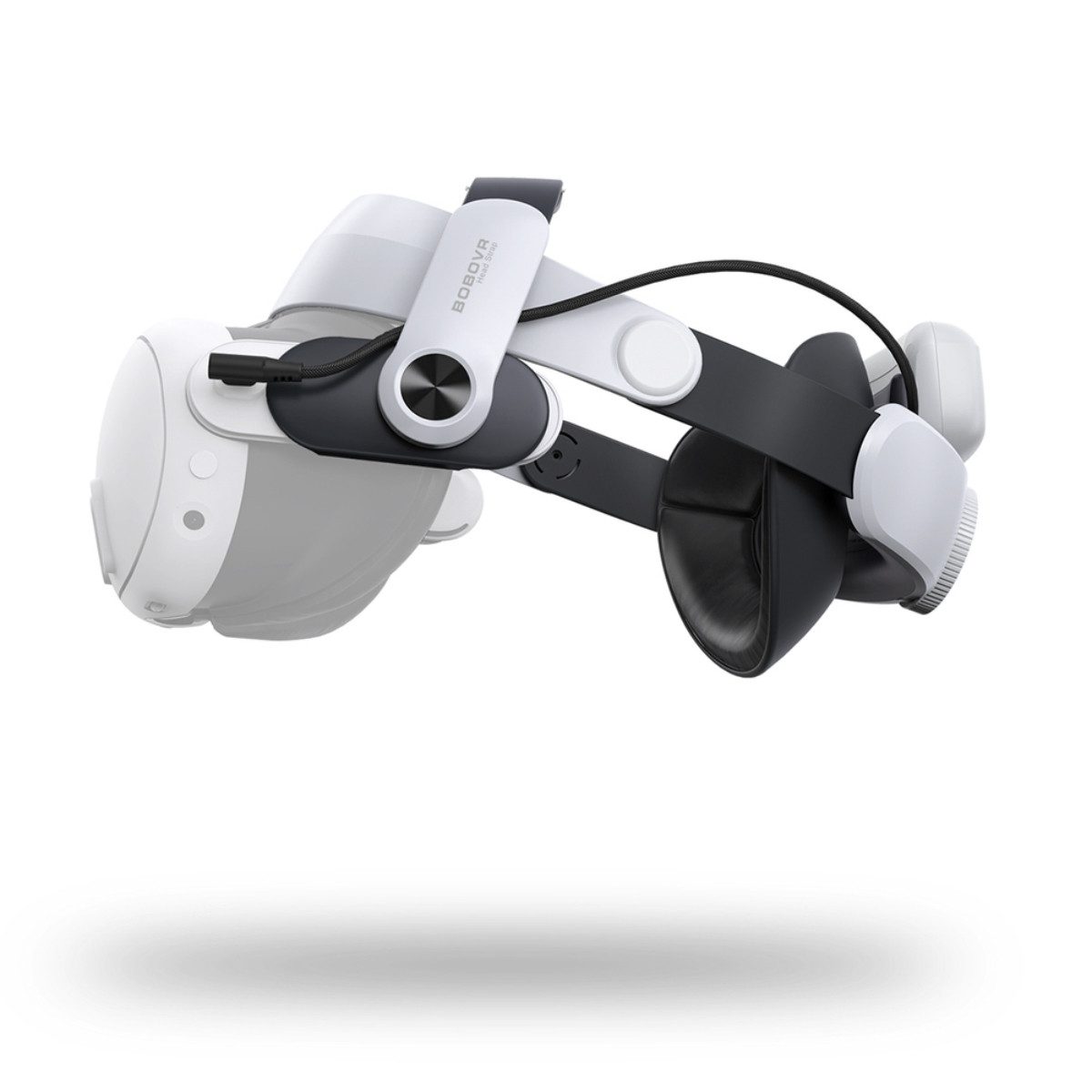 BOBOVR VR Brillen-Halterung M3 Pro, (Kopfband mit B2 Akku, USB-C Kabel und 2 Silikonpads, Magnetischer 5200 mAh Zusatzakku für Meta Quest 3)