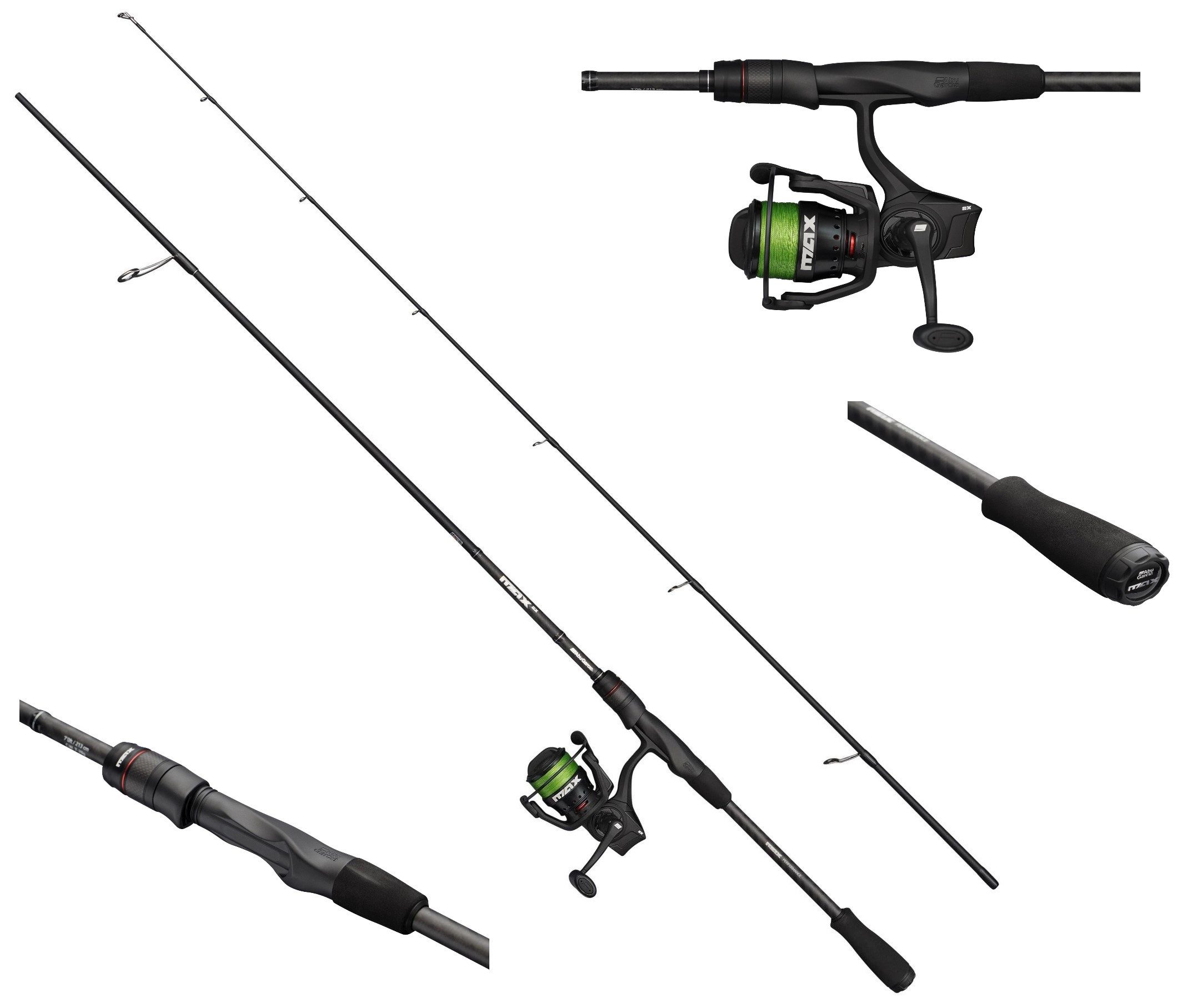 Spinnrute Max SX Spinning Combo SET 2,44m - WG 7-28g - Carbon - 2500 Rolle