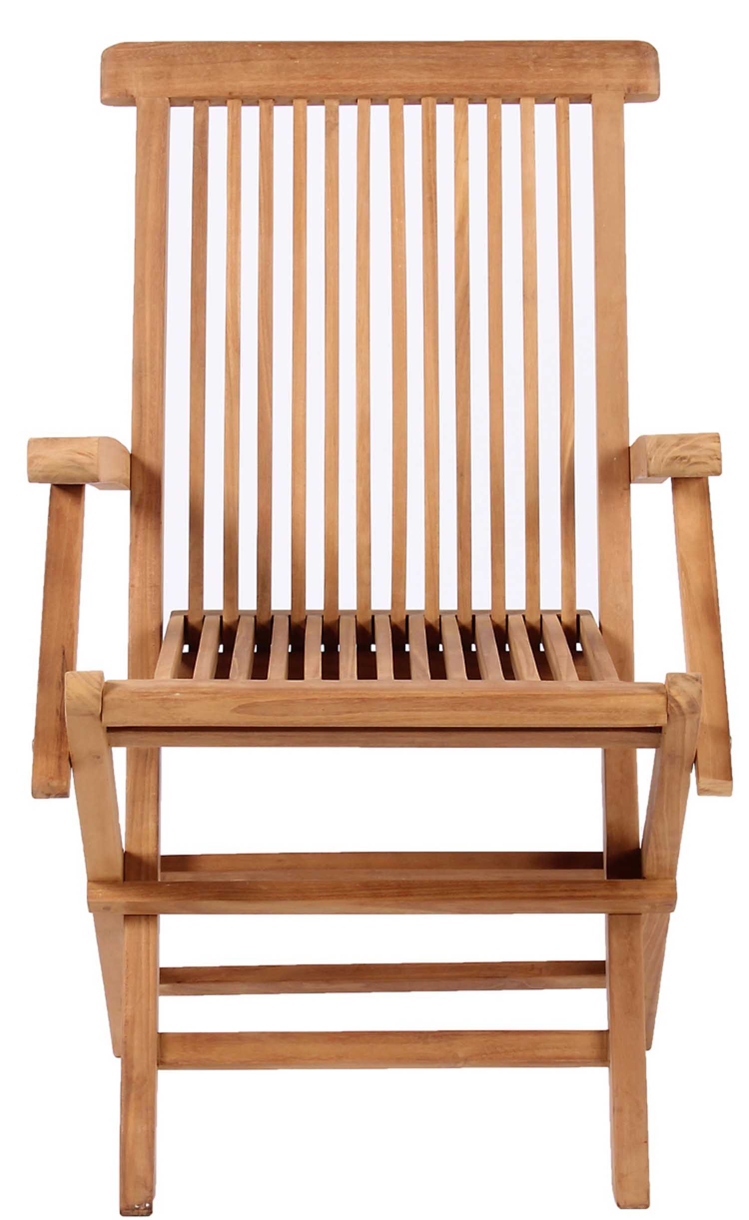 MR.DEKO Gartenstuhl Armlehnen Andover Teak