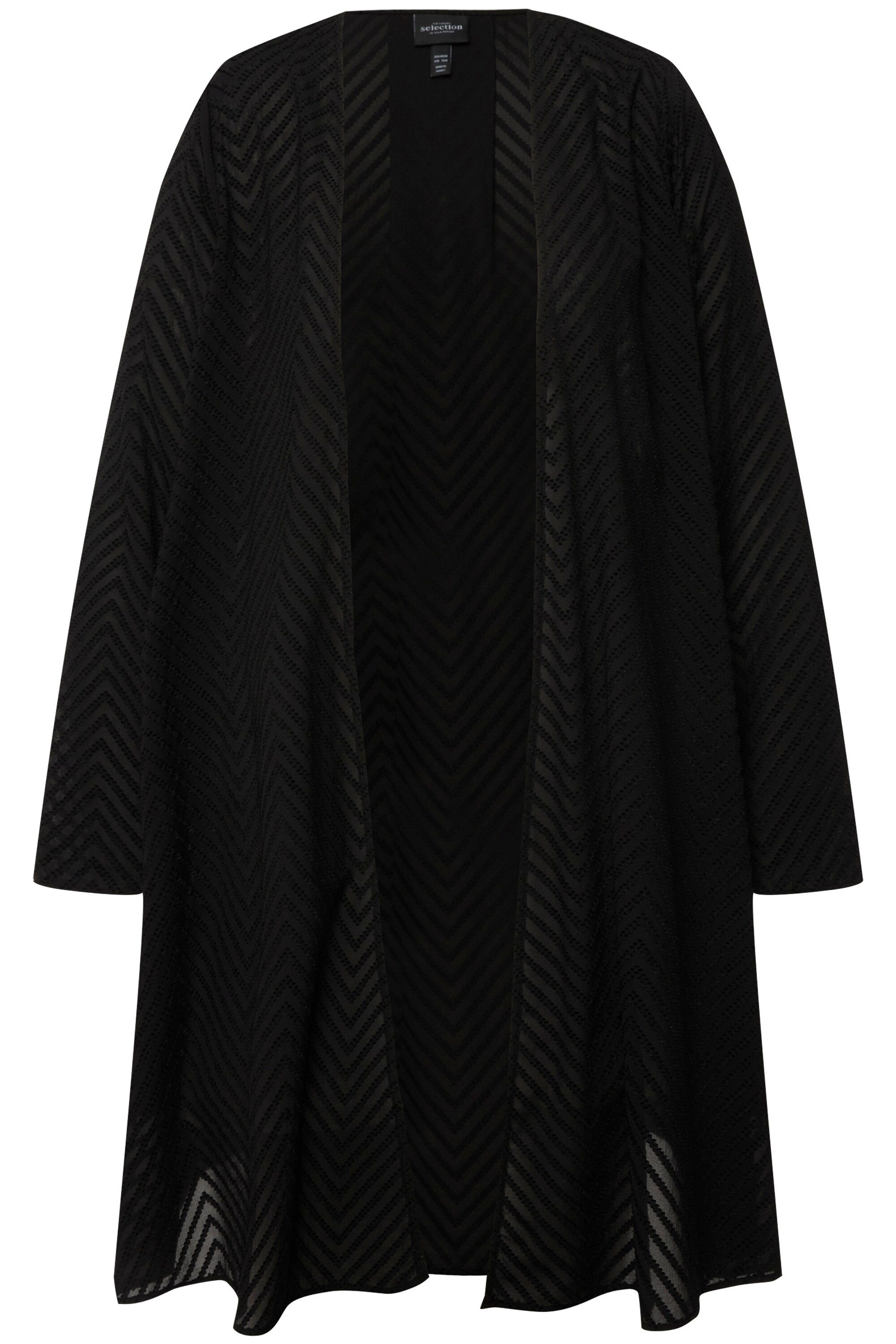 Ulla Popken Blusenjacke Indoorjacke 3D-Zackenmuster A-Linie günstig online kaufen