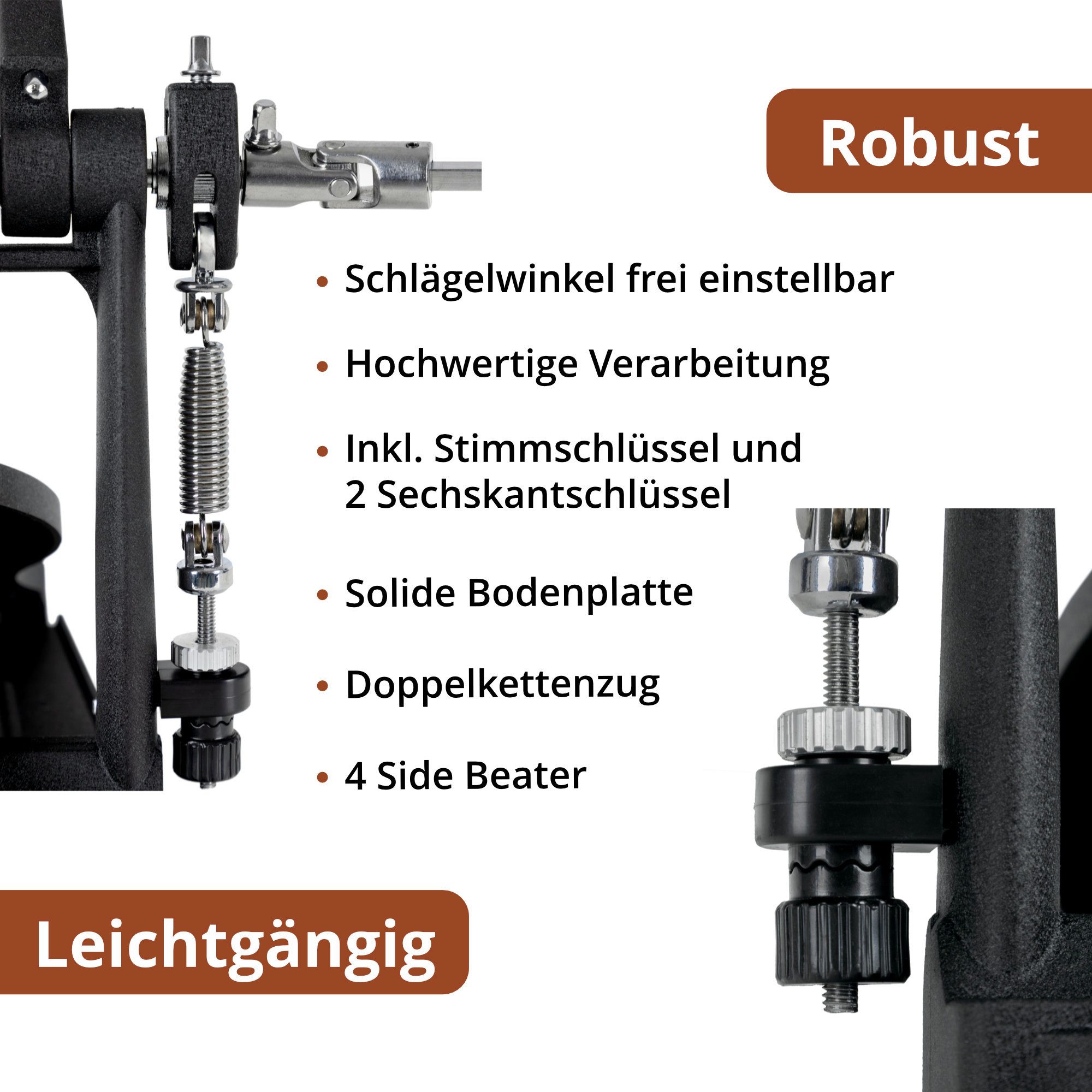 XDrum Schlagzeug Fußmaschine Pro Doppel - ideal auch für Drumsets mit 2 Bass Drums
