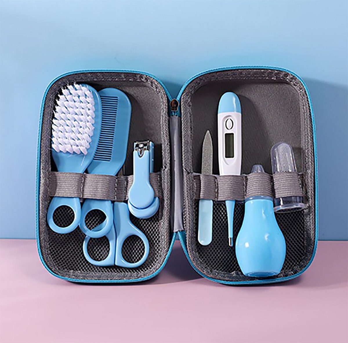 TPFBeauty Babypflege-Set tlg., 8-tlg. Pflegeartikel - Neugeborene, Produkte inkl. aller 8 Blau Pflegeset Baby Erstausstattung für