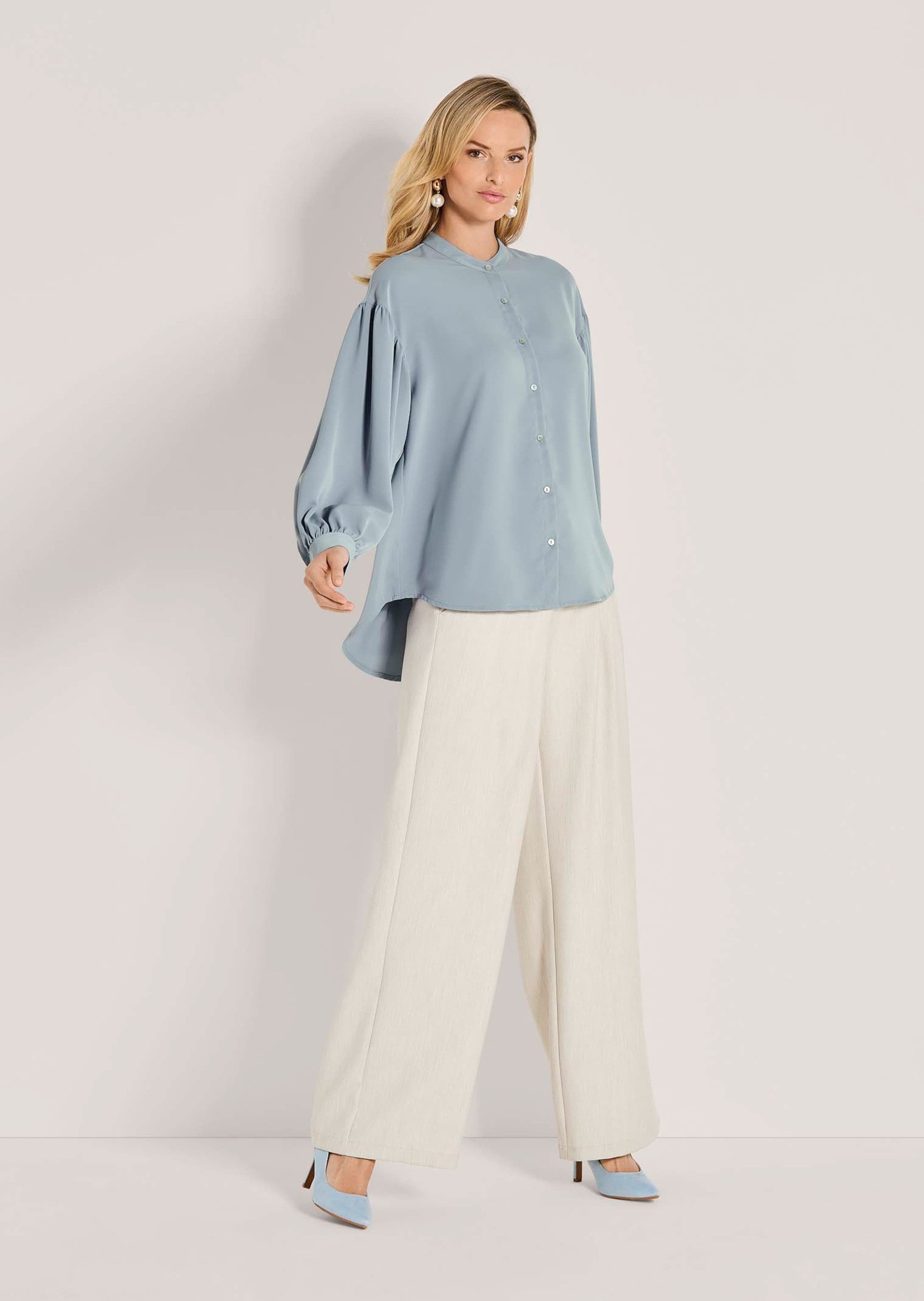 MADELEINE Langarmbluse Elegante Bluse mit Rundhals Langarmbluse mit Knopfle günstig online kaufen