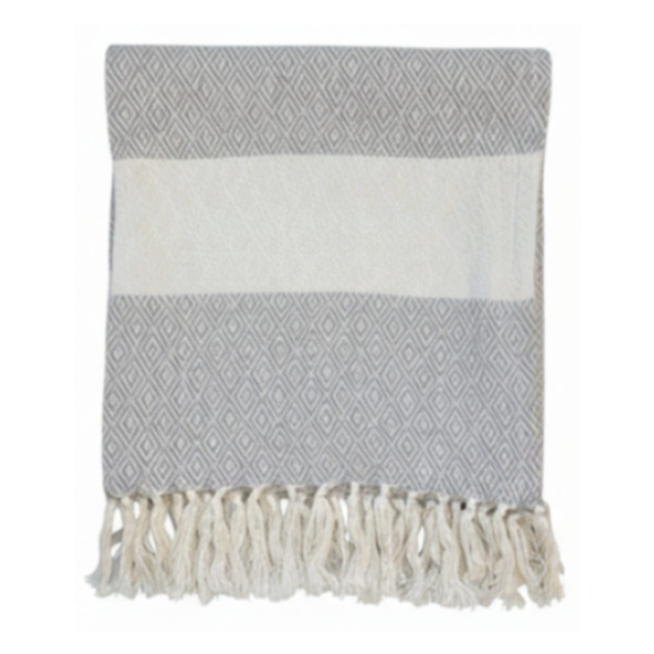 Chic Antique Handtuch Chic Antique Éternel Handtuch Grau/Weiß mit Muster
