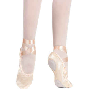 tanzmuster »Ballettschuhe Sandy aus Satin mit geteilter Ledersohle« Tanzschuh Ballettschläppchen mit Satinband zum Binden für Mädchen