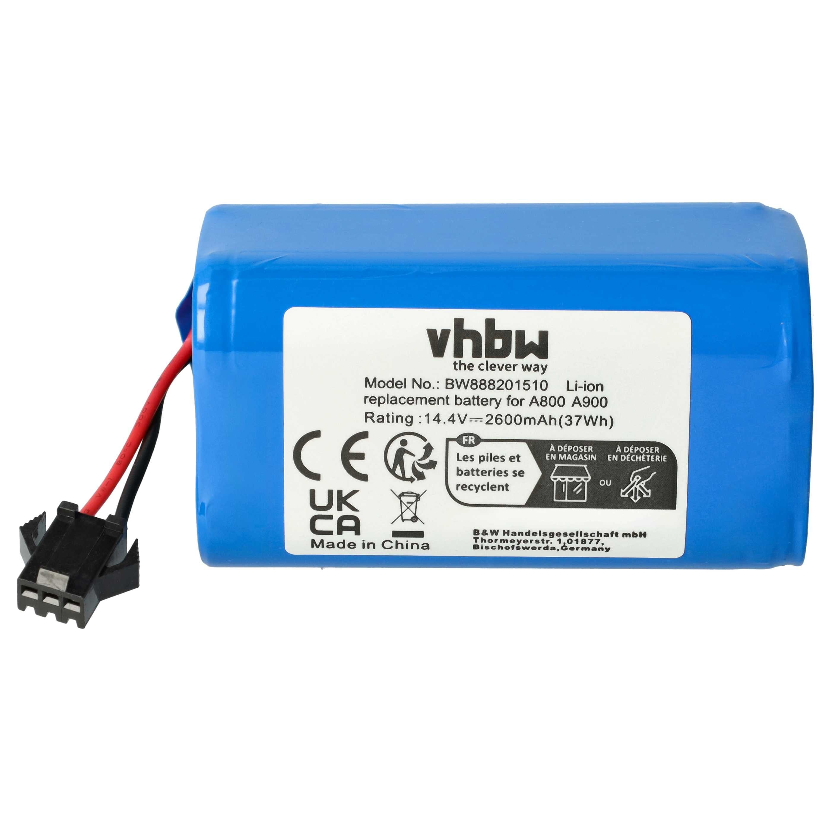 vhbw kompatibel mit Eufy RoboVac 30C Max, 35 C, G10 Hybrid, G30, 30, G20, Staubsauger-Akku Li-Ion 2600 mAh (14,8 V)