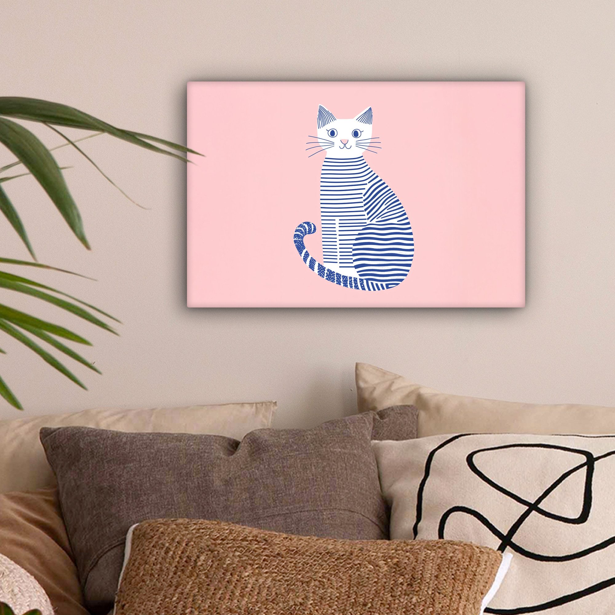 OneMillionCanvasses® Leinwandbild Katze - Illustration - günstig online kaufen