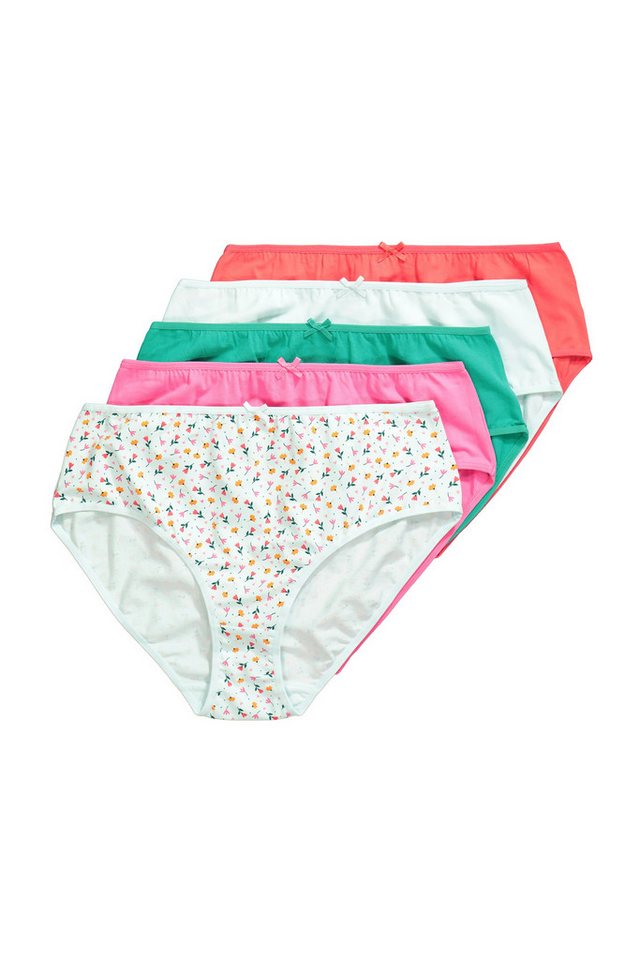 Ulla Popken Midislip Midislips 5er-Pack Blüten/ einfarbig