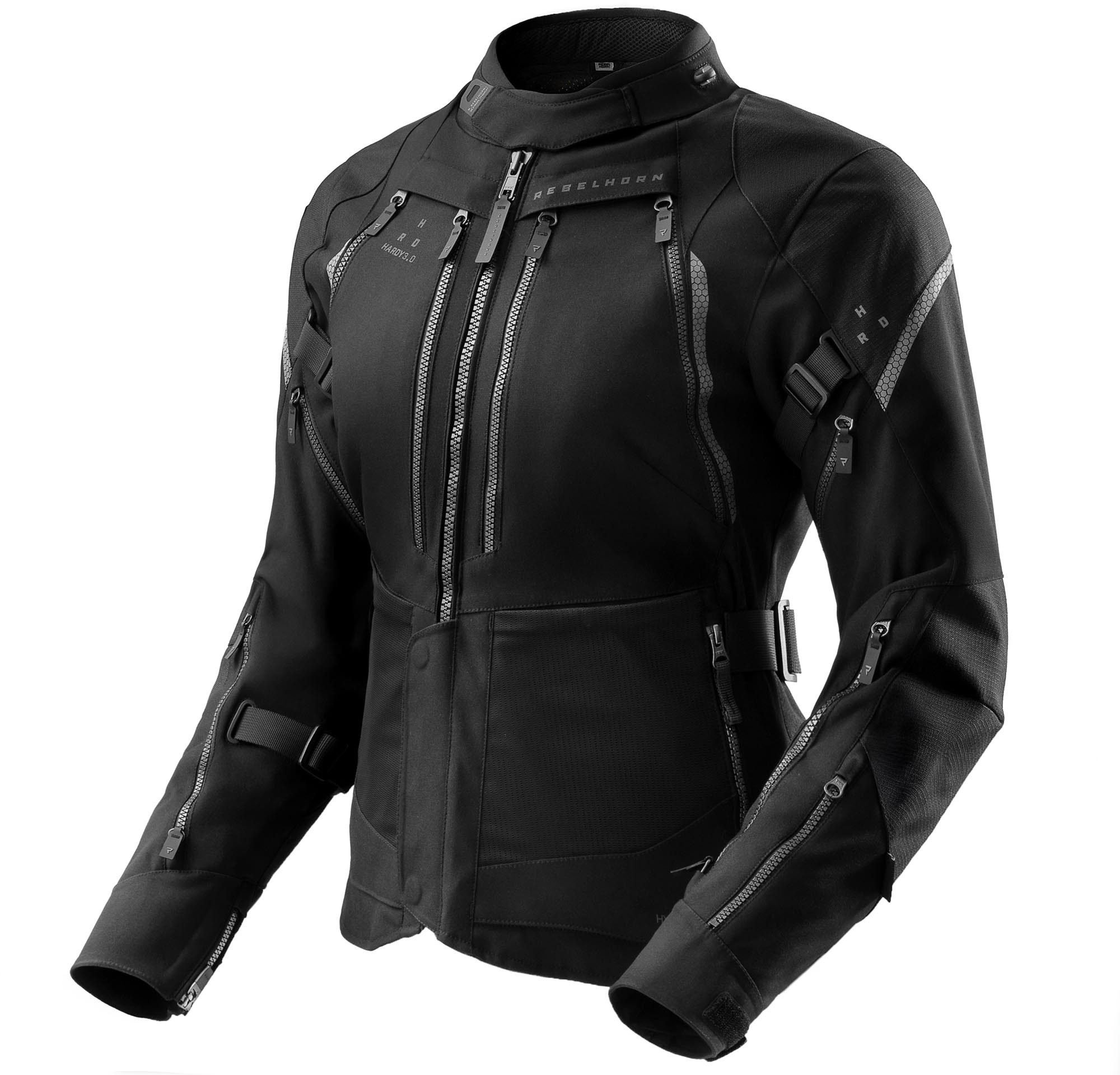 Rebelhorn Motorradjacke Hardy 3.0 wasserdichte Damen Motorrad Textiljacke Rückenprotektor enthalten,Verbindungsreißverschluss,Ellenbogenpro