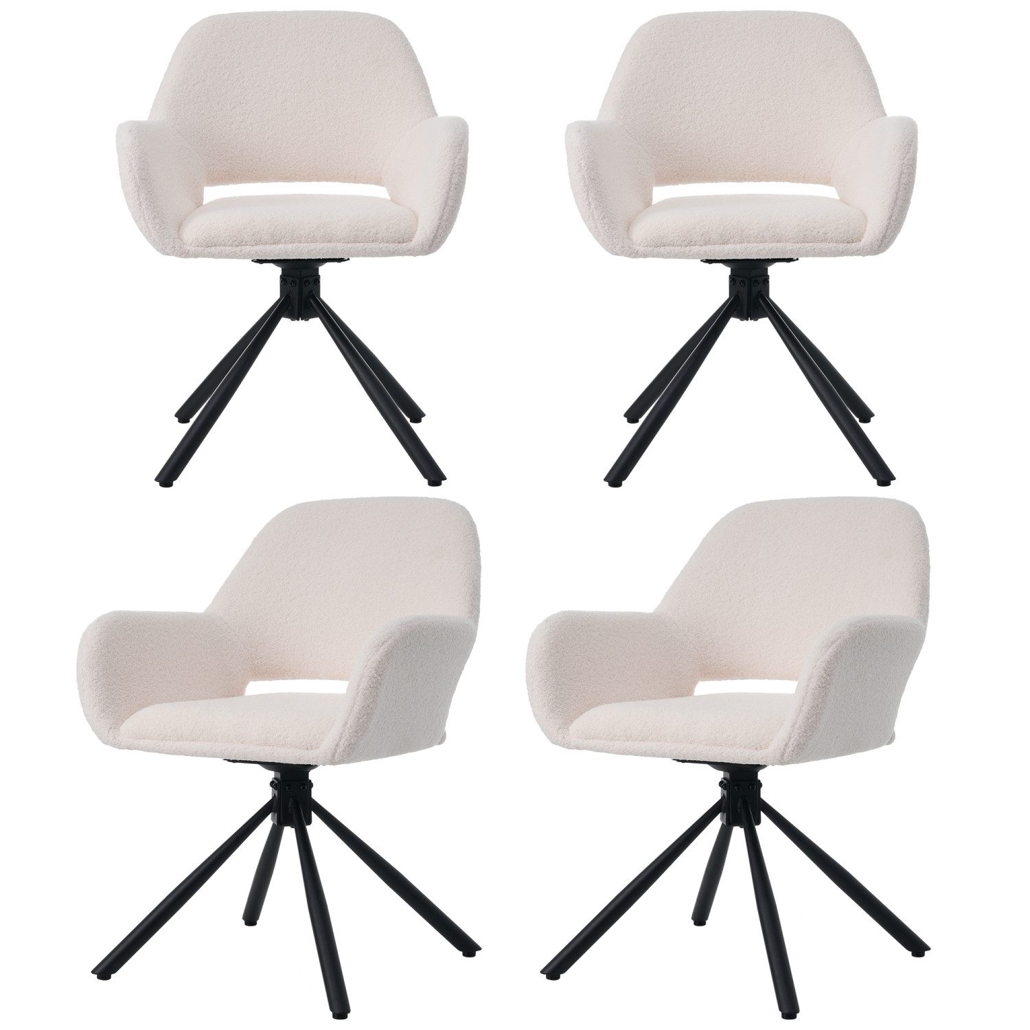 Flieks Esszimmerstuhl (360° drehbar, Set, 4 St), 4er Set Polsterstühle Dreh günstig online kaufen