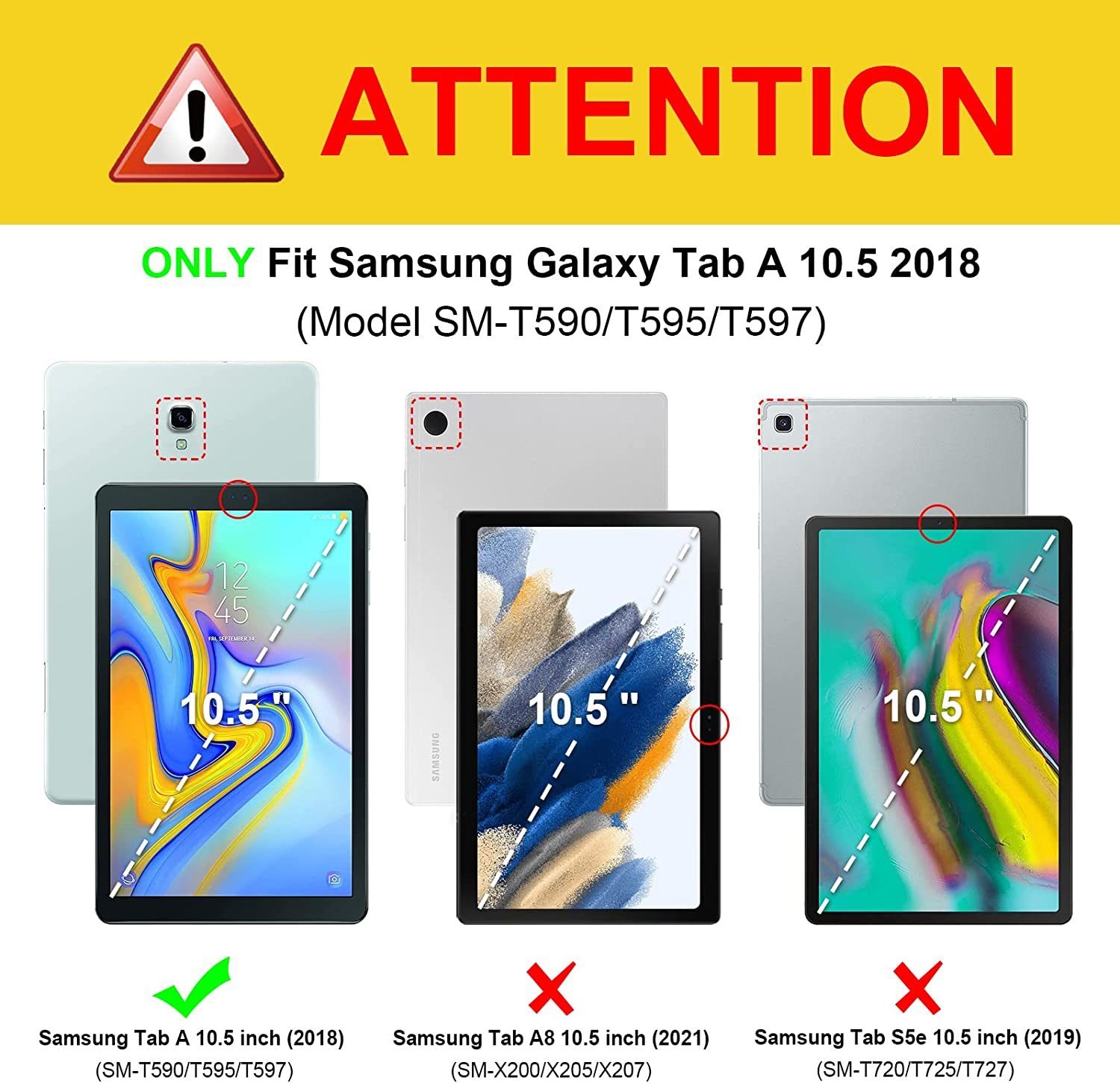 Fintie Tablet-Hülle für Samsung Galaxy Tab A 10.5 2018 - Ultra Schlank Superleicht Hülle 10.5 Zoll, mit Auto Schlaf/Wach Funktion für Galaxy Tab A 10.5 Zoll SM-T590/T595