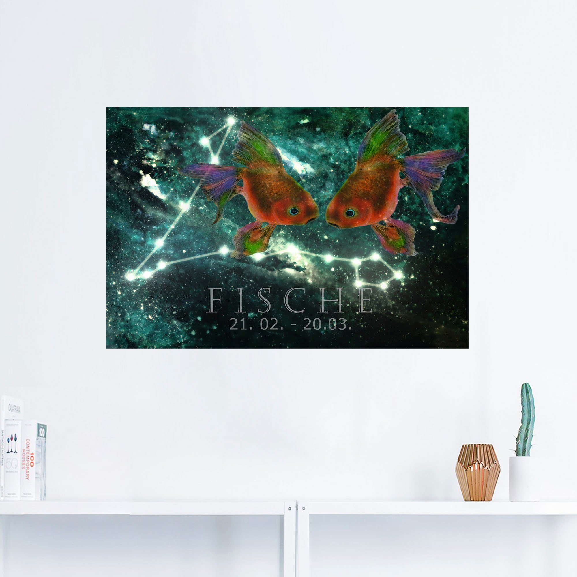 Artland Wandbild »Sternzeichen - Fische«, Bilder von Sternzeichen (1 Stück), in vielen Größen & Produktarten - Alubild / Outdoorbild für den Außenbereich, Leinwandbild, Poster, Wandaufkleber / Wandtattoo auch für Badezimmer geeignet-HomeTrends