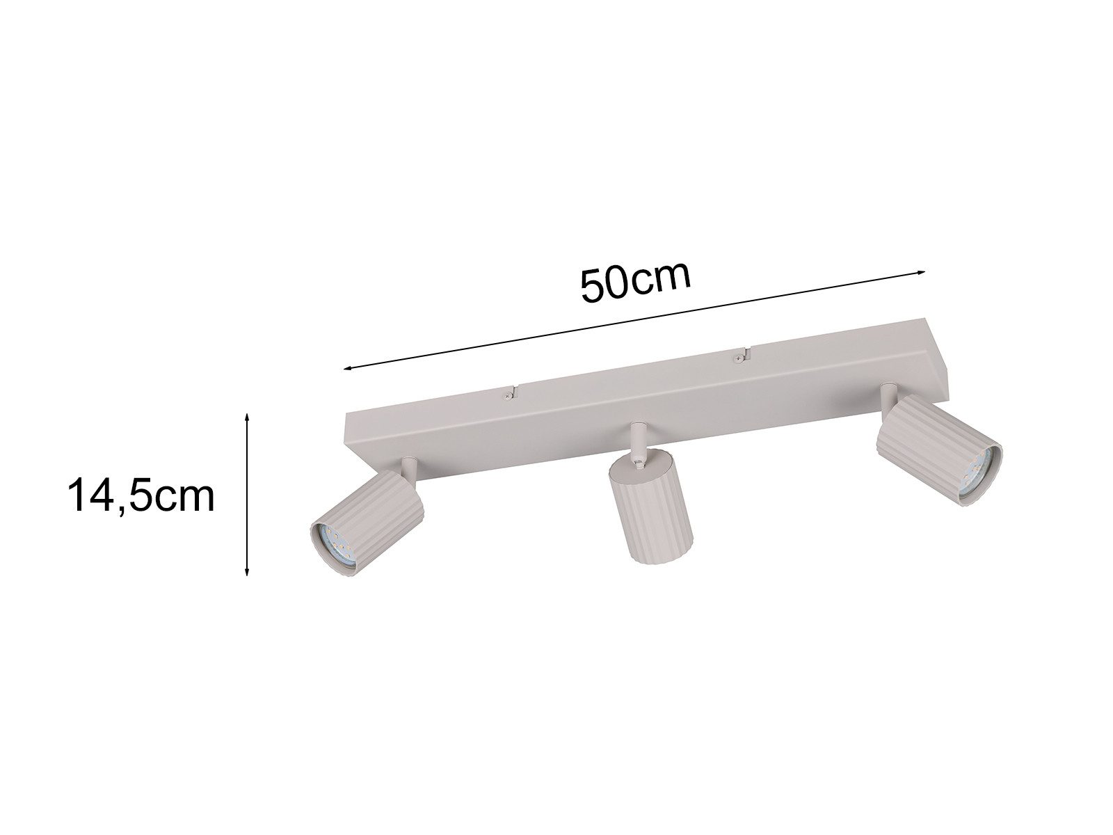 TRIO Leuchten LED Deckenstrahler, Dimmfunktion, LED wechselbar, Warmweiß, Innen Strahler mit 3 schwenkbaren Spots aus Metall, Breite 50cm