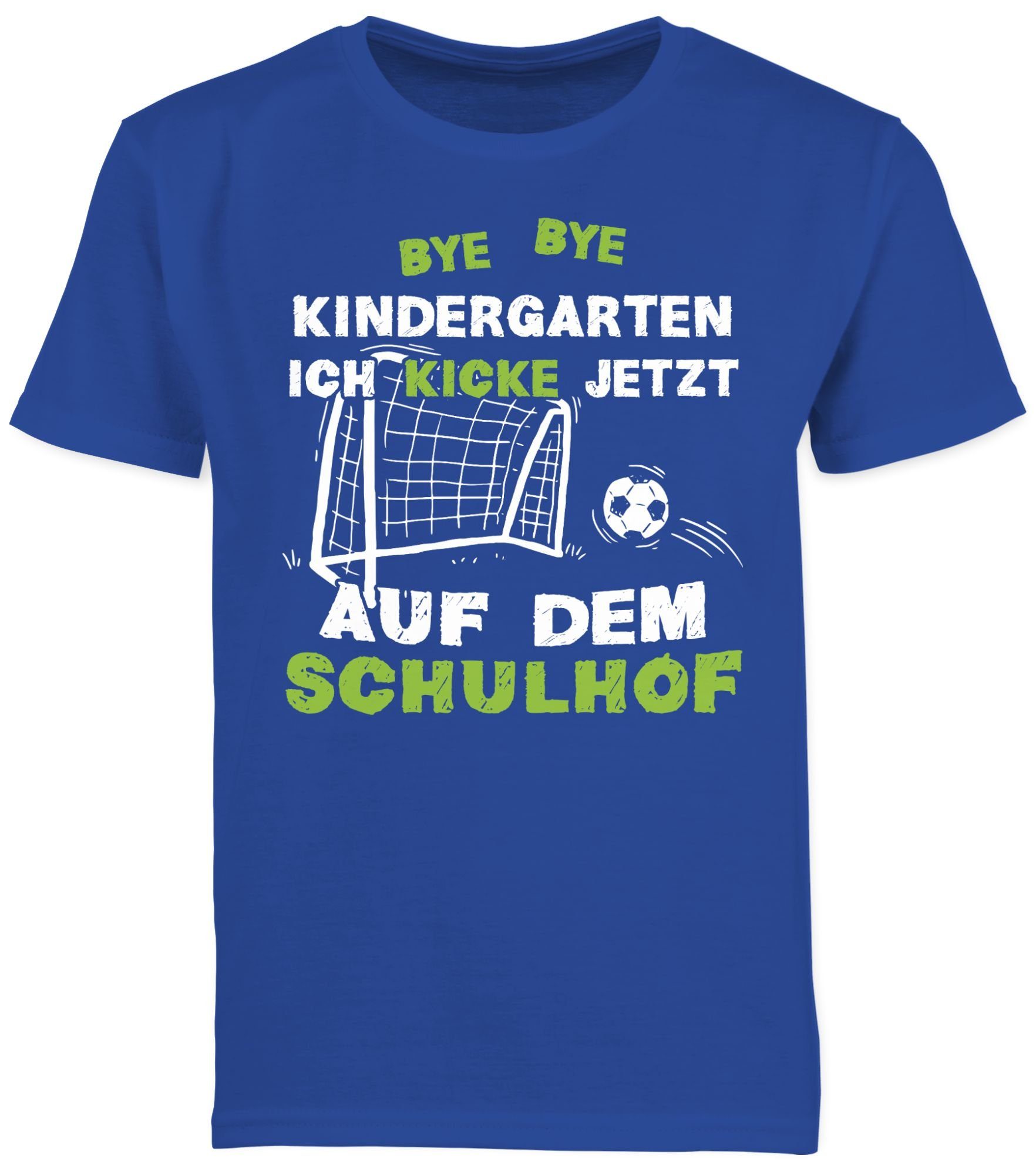 Shirtracer T-Shirt Bye Bye - Schulhof Geschenke Royalblau Kindergarten Kicke Einschulung Junge 02 Schulanfang