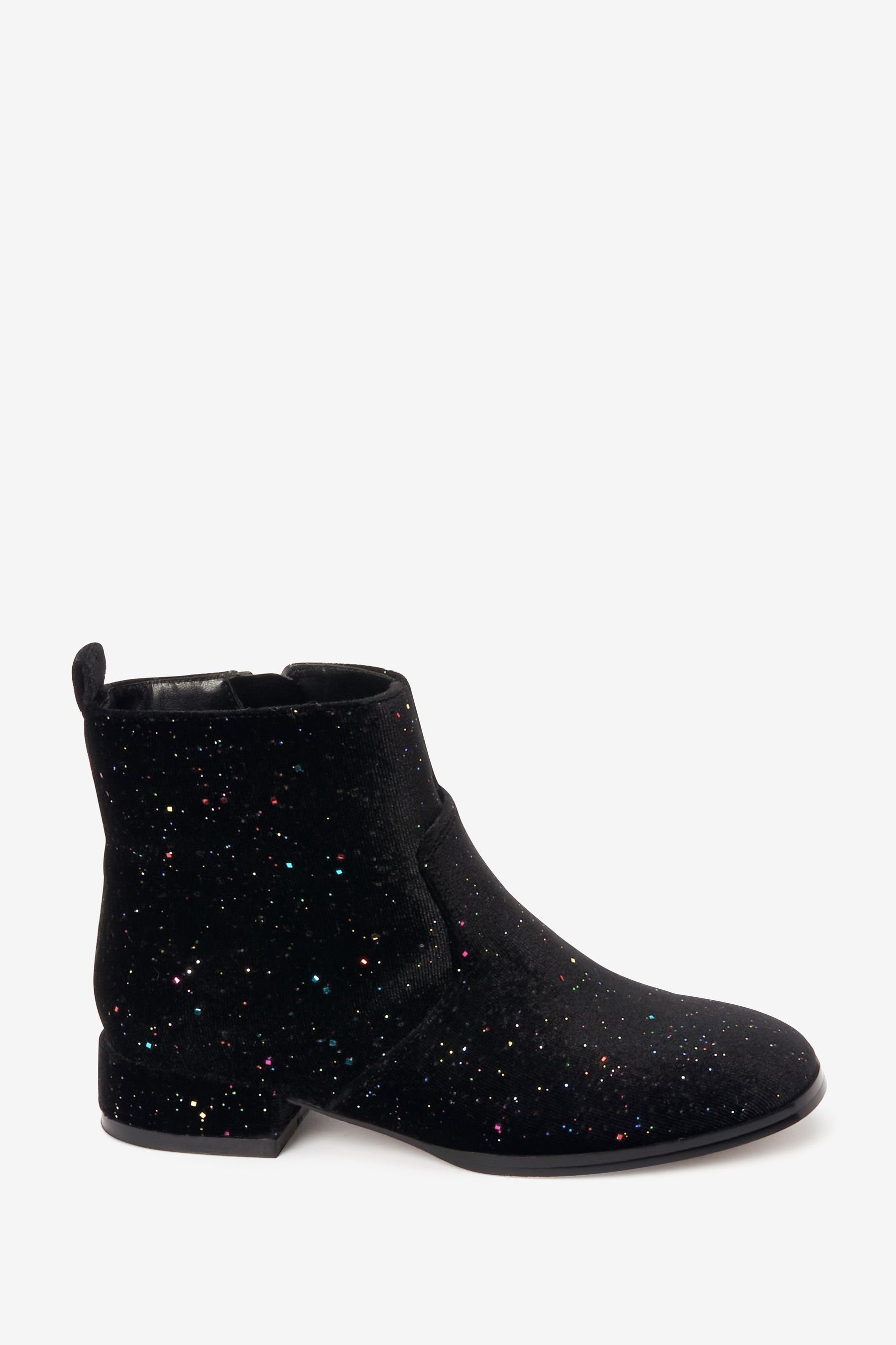 Next Stiefel Stiefelette (1-tlg) Black Rainbow Glitter Velvet