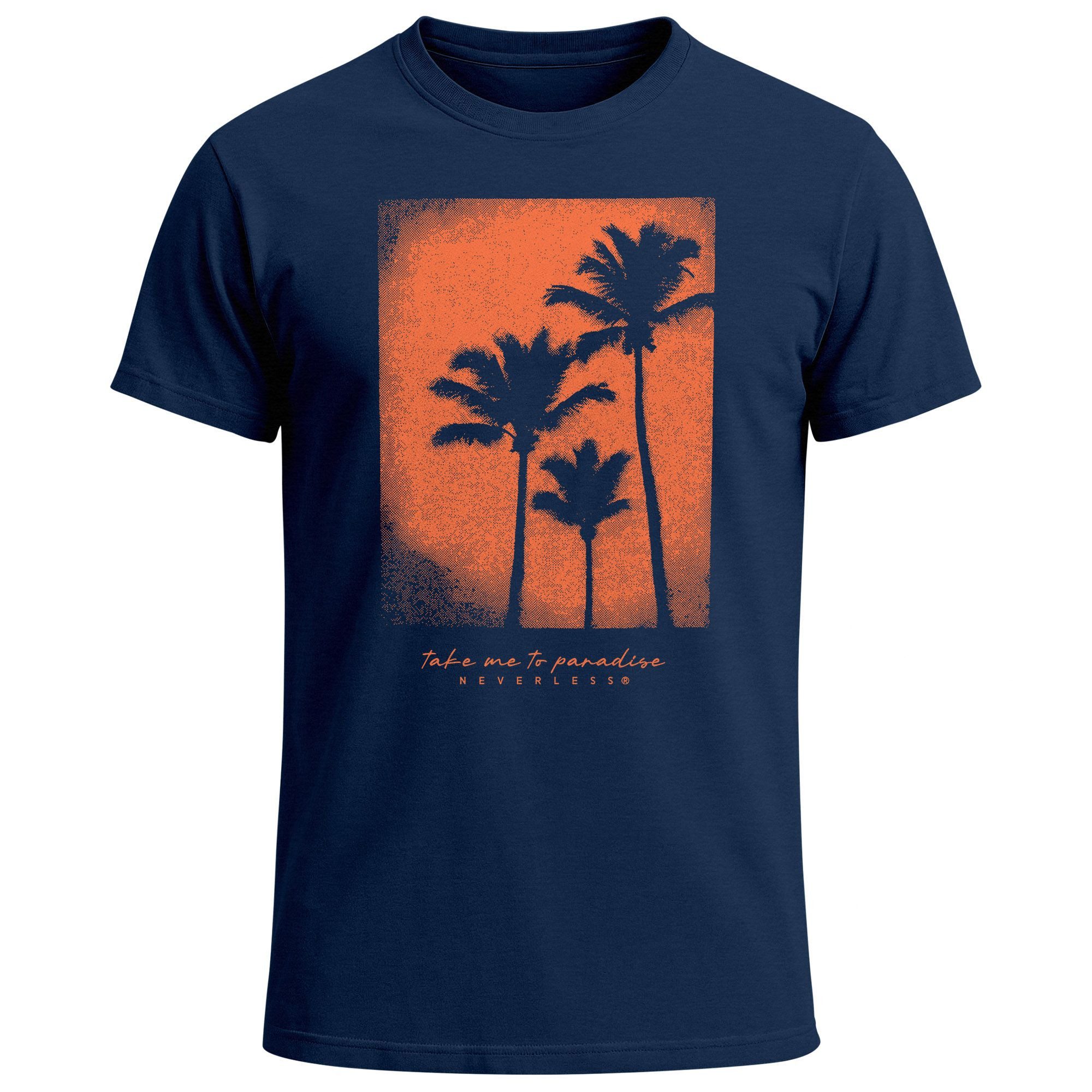 Neverless Print-Shirt Herren T-Shirt Palmen Fotoprint günstig online kaufen