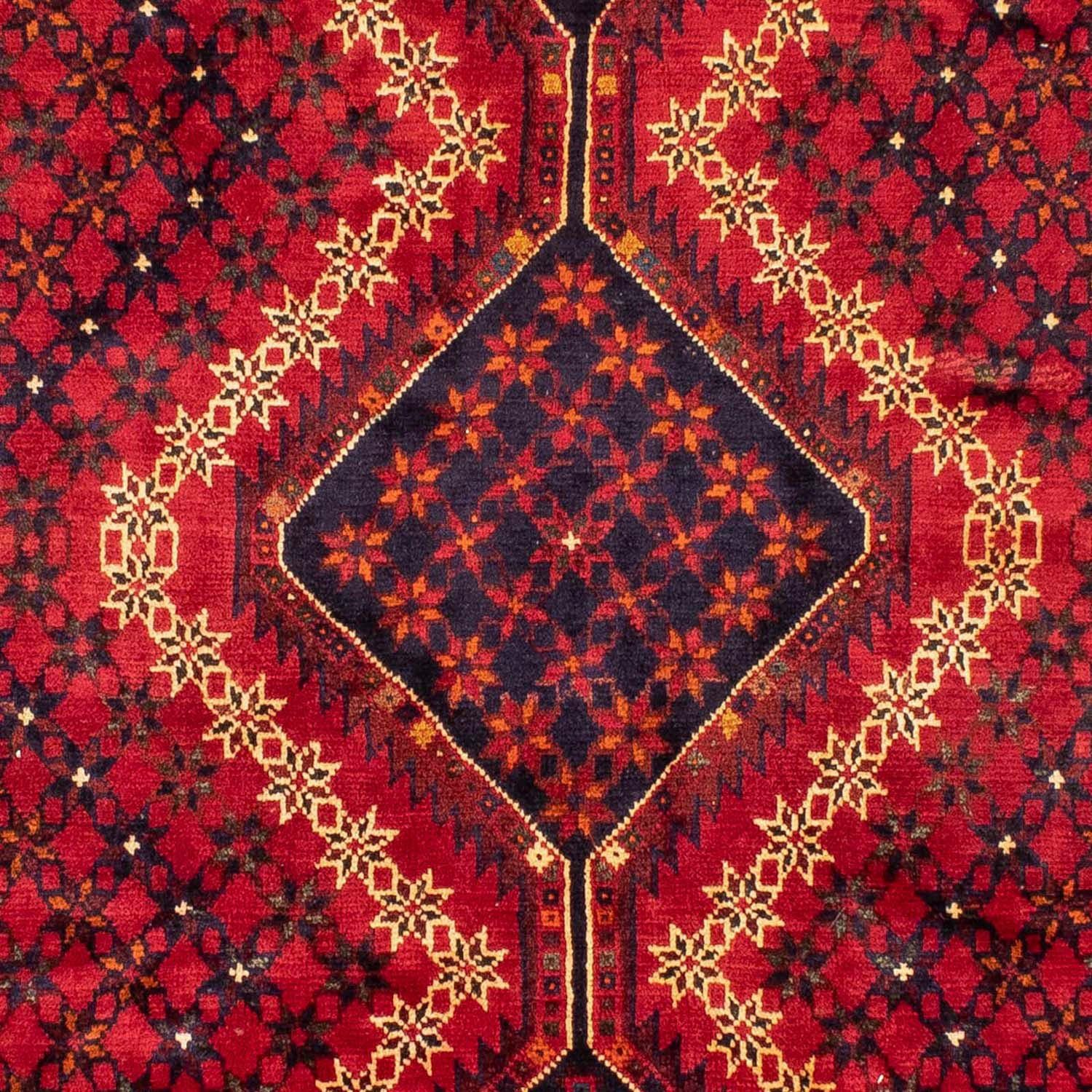 Shiraz Unikat Höhe: 208 Rosso Medaillon mm, 10 298 Wollteppich cm, morgenland, mit Zertifikat rechteckig, x