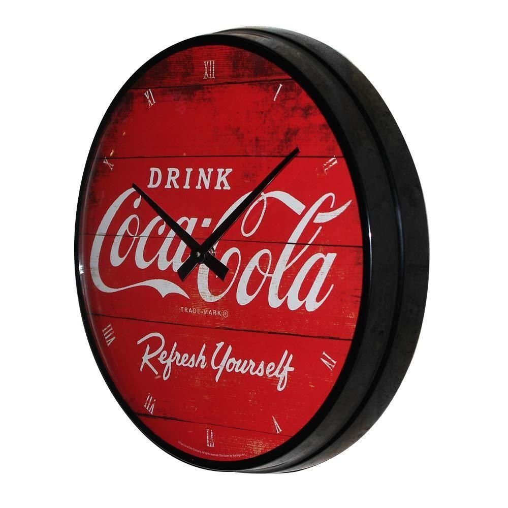 Ø31cm Metall Wanduhr - Batterie Coca-Cola Nostalgic-Art Küchenuhr Analog Logo Wanduhr